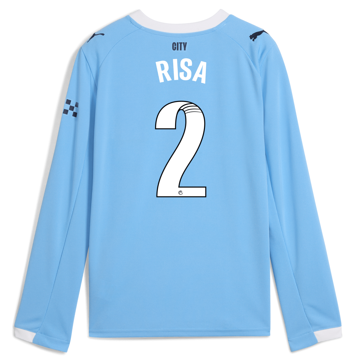 Manchester City kids manchester city home jersey 202526 long sleeve with risa 2 printing Collection - ManchesterCitystore.com