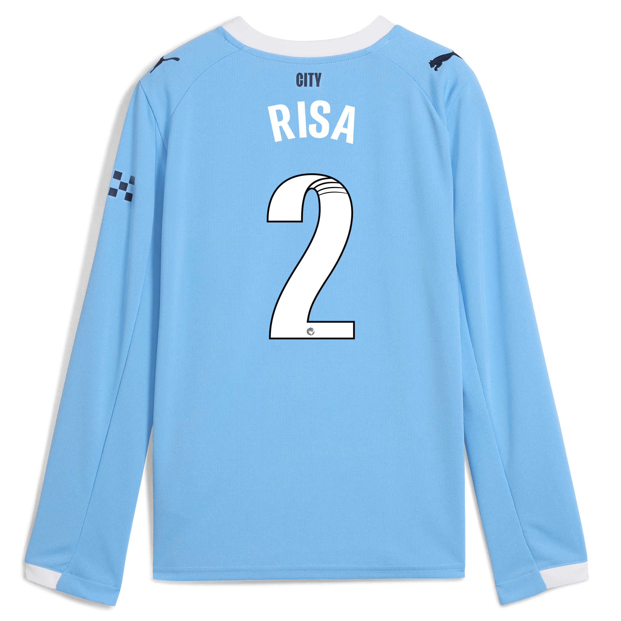 Manchester City kids manchester city home jersey 202526 long sleeve with risa 2 printing Collection - ManchesterCitystore.com