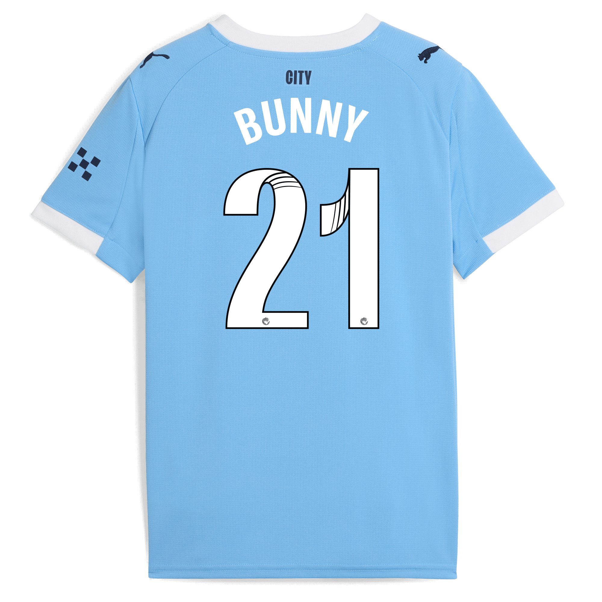Manchester City kids manchester city home jersey 202526 with bunny 21 printing Collection - ManchesterCitystore.com