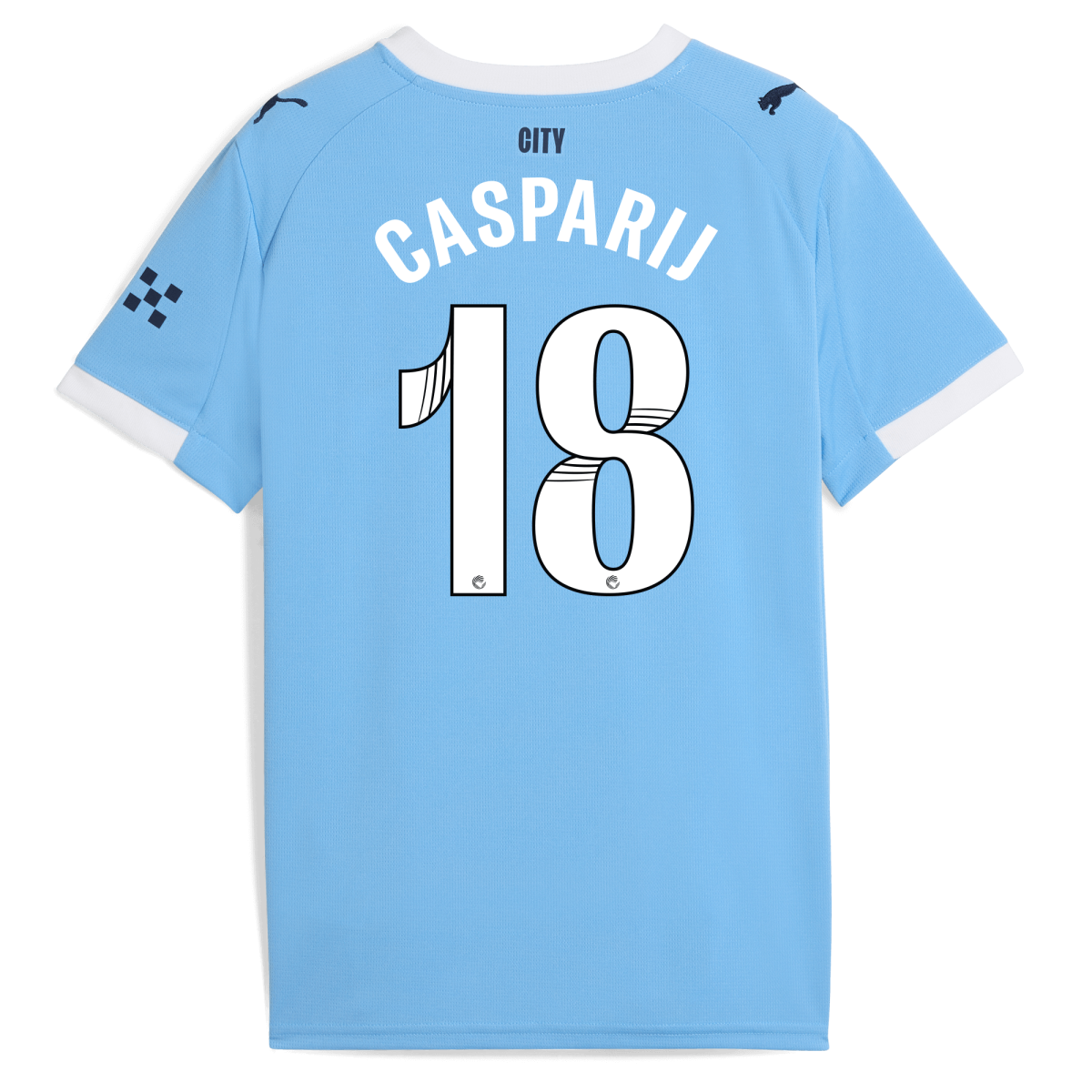 Manchester City kids manchester city home jersey 202526 with casparij 18 printing Collection - ManchesterCitystore.com