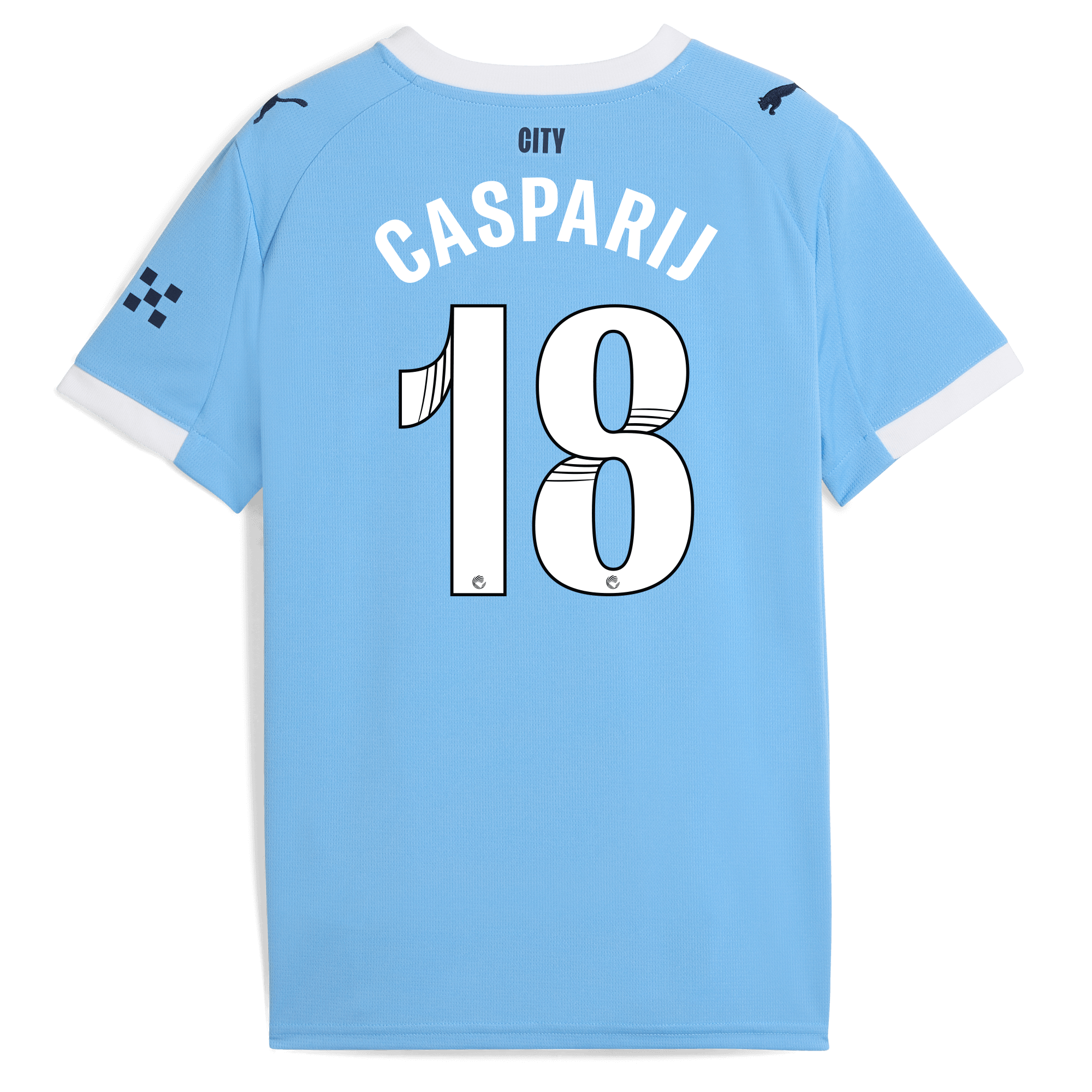 Manchester City kids manchester city home jersey 202526 with casparij 18 printing Collection - ManchesterCitystore.com
