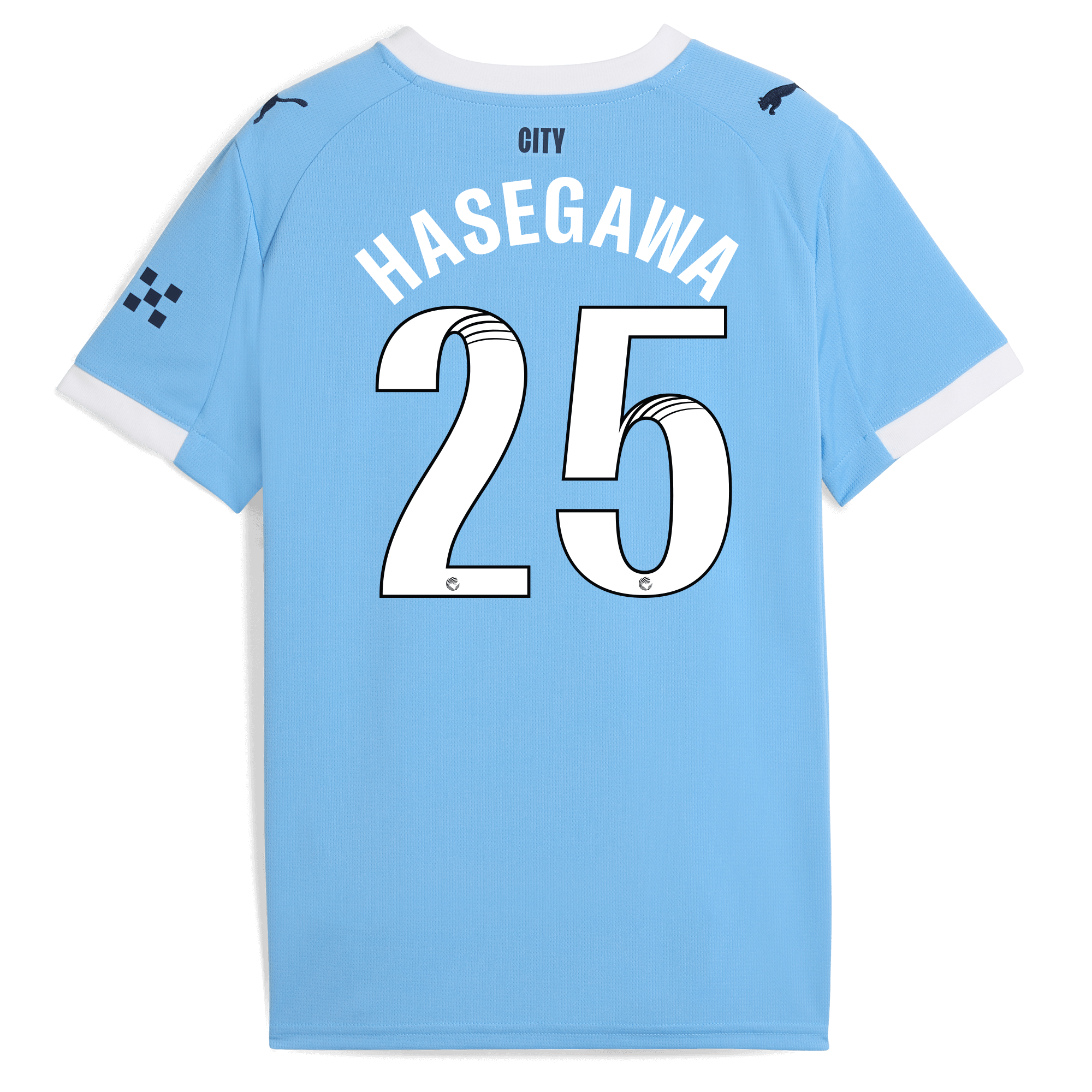 Manchester City kids manchester city home jersey 202526 with hasegawa 25 printing Collection - ManchesterCitystore.com