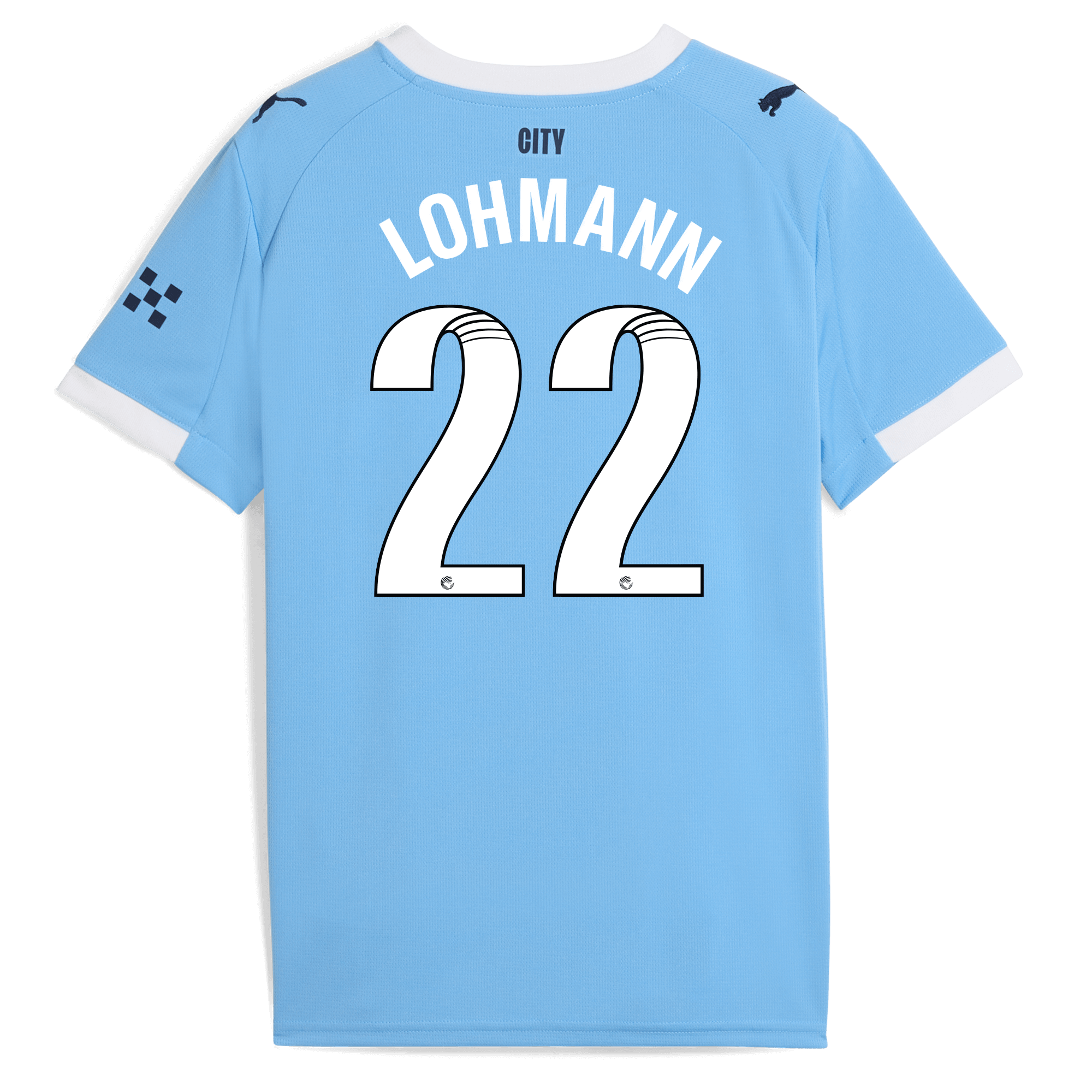 Manchester City kids manchester city home jersey 202526 with lohmann 22 printing Collection - ManchesterCitystore.com