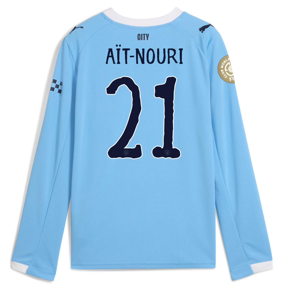 Manchester City kids manchester city kidsuper club world cup home jersey 202526 long sleeve with ait-nouri 21 printing Collection - ManchesterCitystore.com