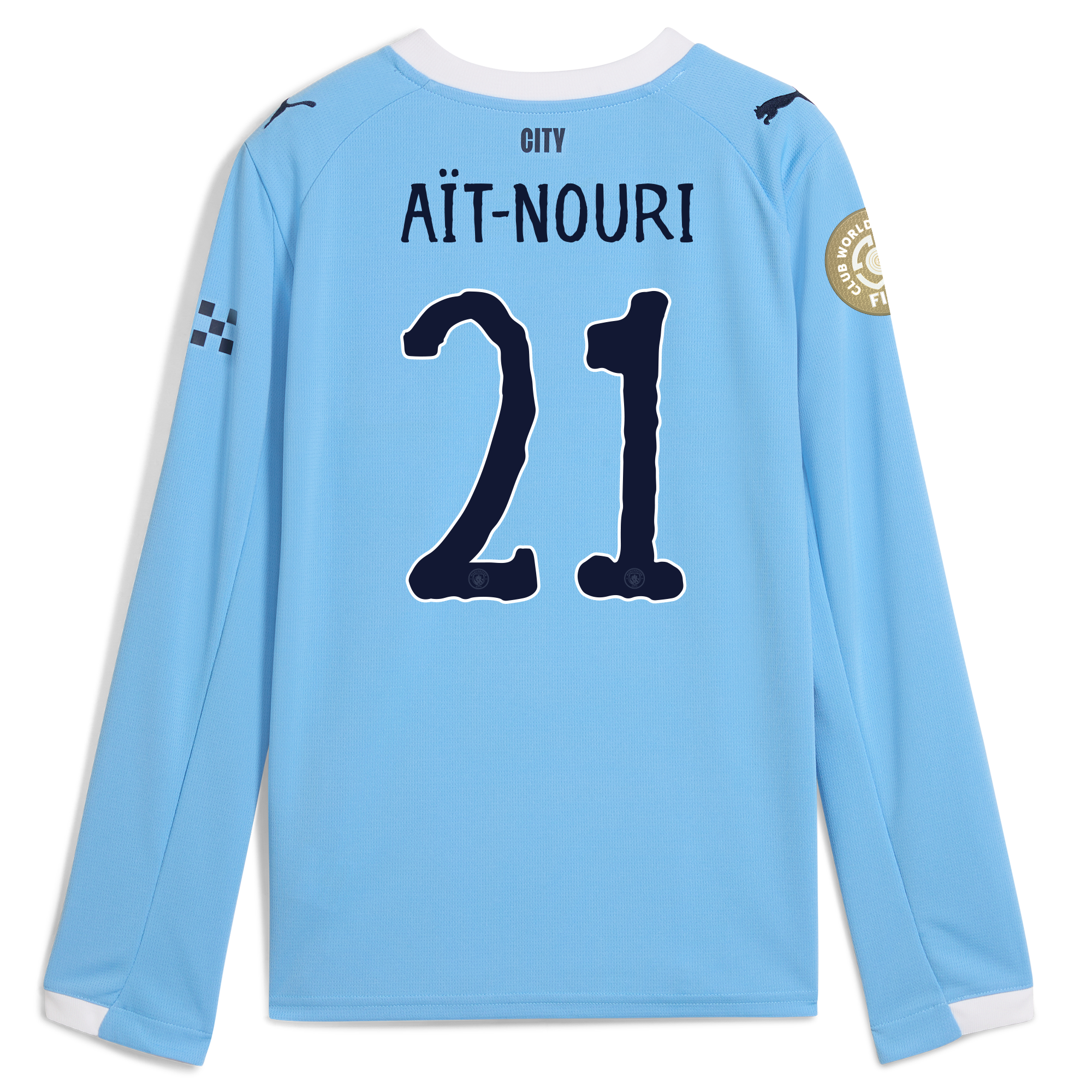 Manchester City kids manchester city kidsuper club world cup home jersey 202526 long sleeve with ait-nouri 21 printing Collection - ManchesterCitystore.com