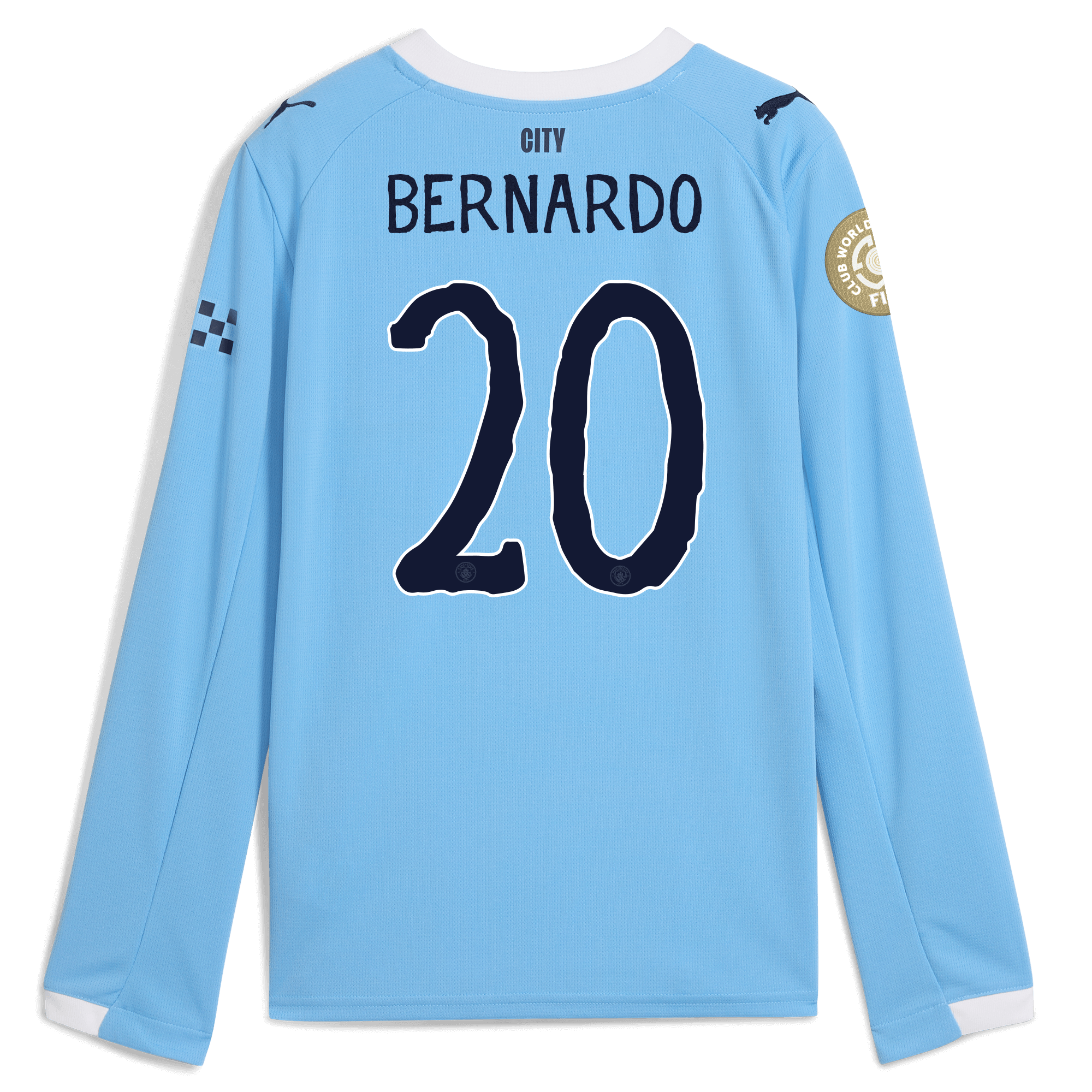 Manchester City kids manchester city kidsuper club world cup home jersey 202526 long sleeve with bernardo 20 printing Collection - ManchesterCitystore.com