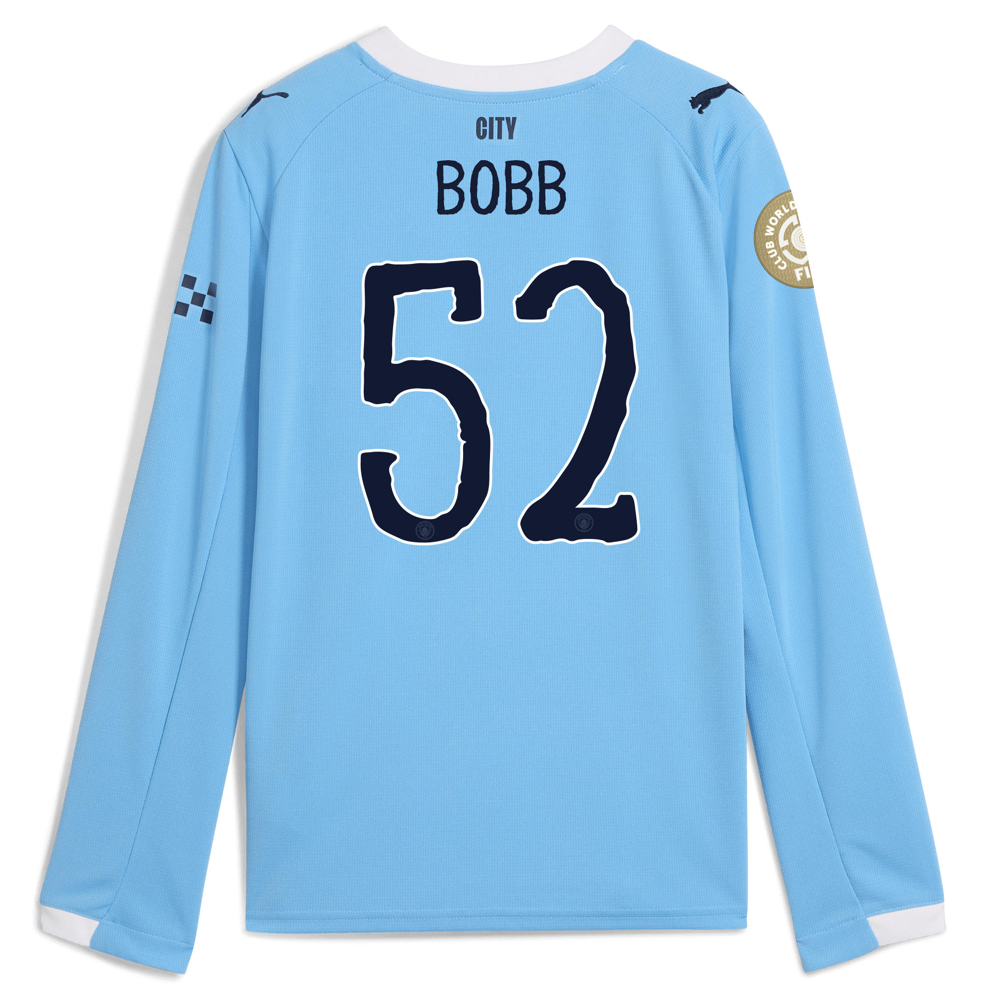 Manchester City kids manchester city kidsuper club world cup home jersey 202526 long sleeve with bobb 52 printing Collection - ManchesterCitystore.com