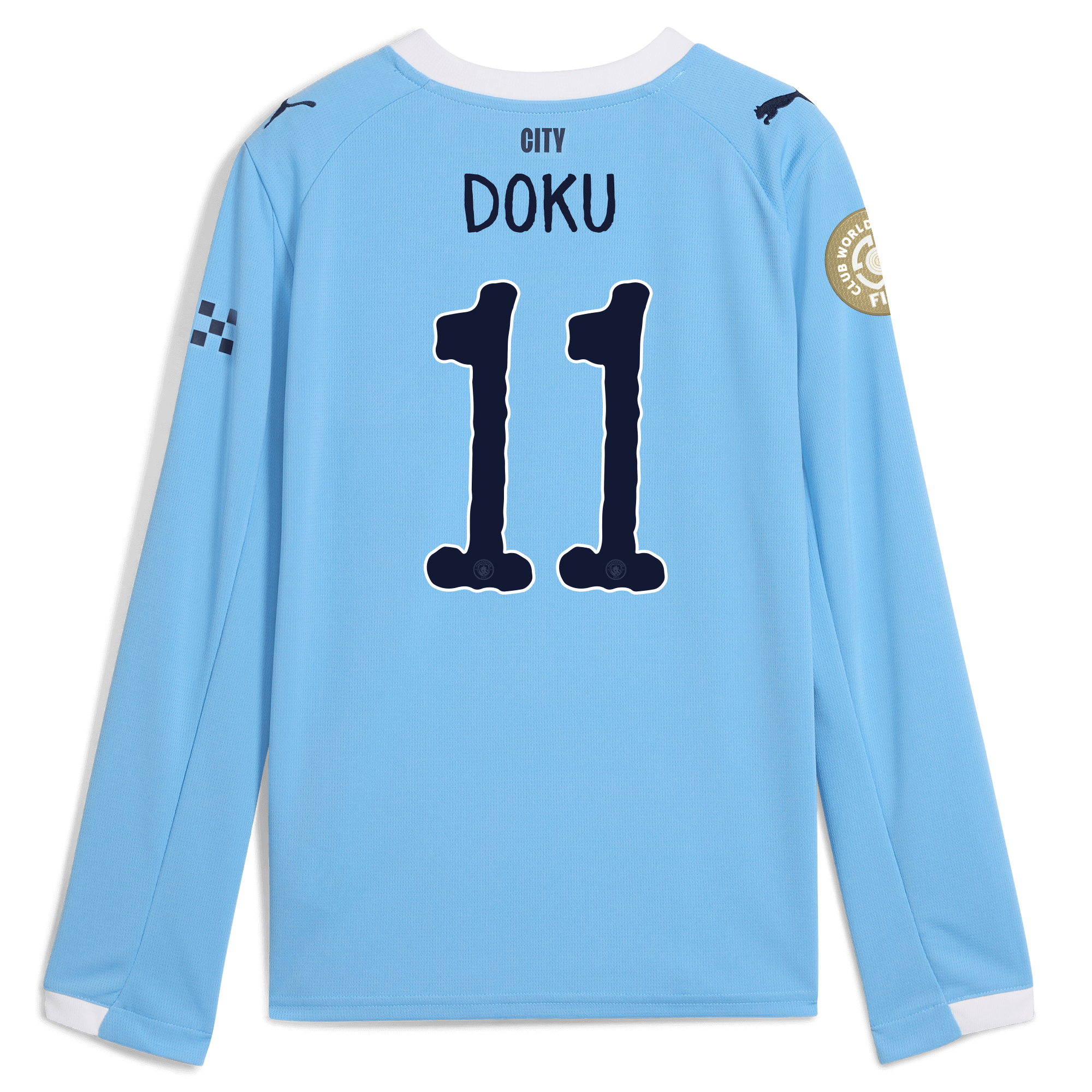 Manchester City kids manchester city kidsuper club world cup home jersey 202526 long sleeve with doku 11 printing Collection - ManchesterCitystore.com
