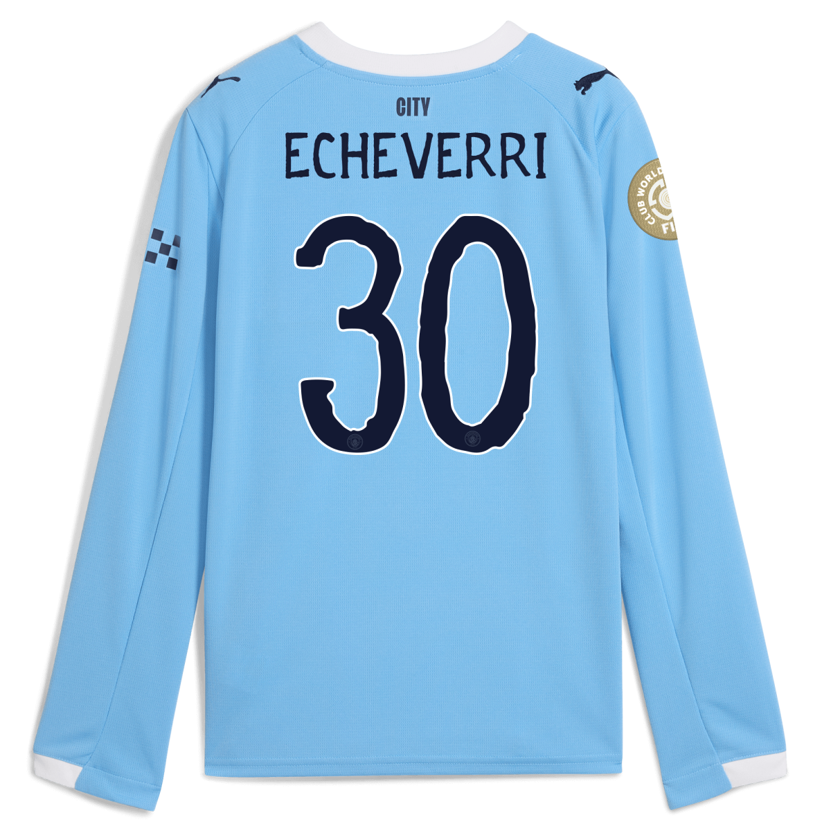 Manchester City kids manchester city kidsuper club world cup home jersey 202526 long sleeve with echeverri 30 printing Collection - ManchesterCitystore.com