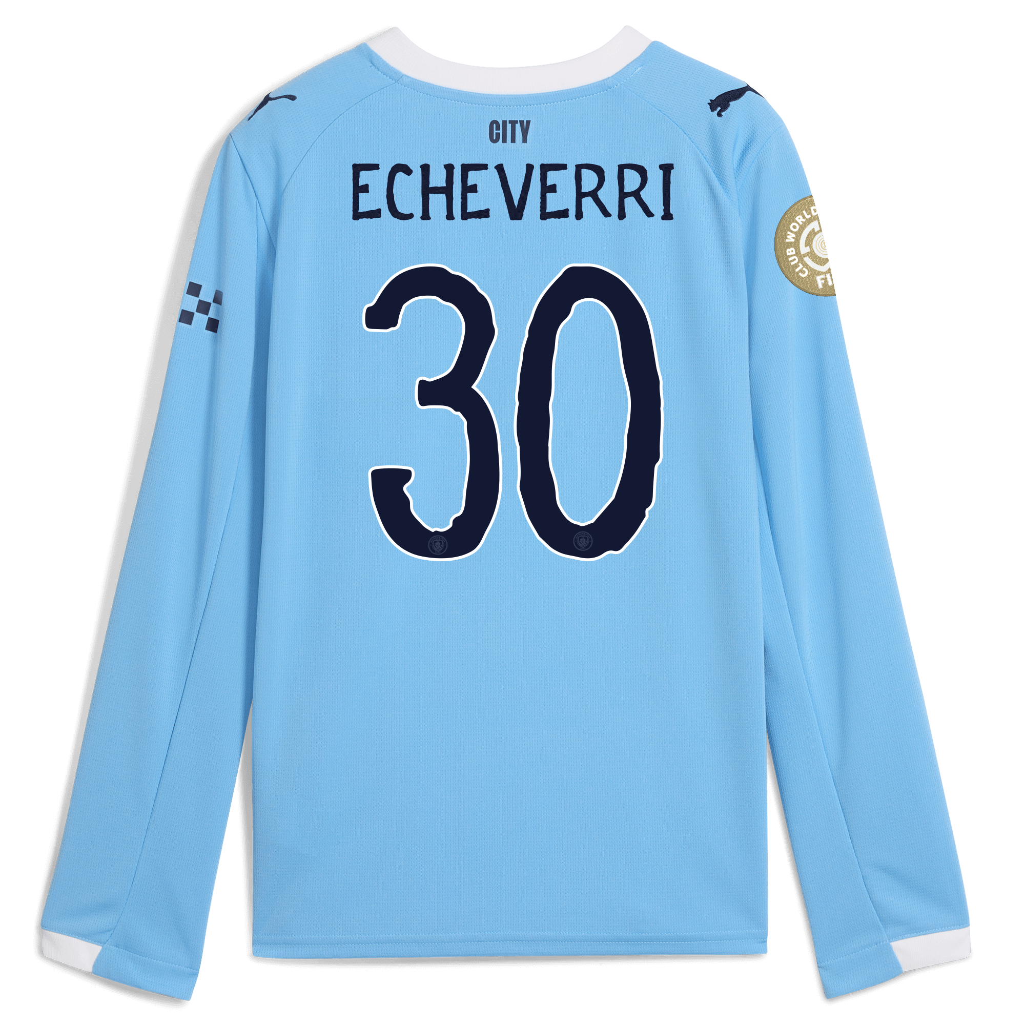Manchester City kids manchester city kidsuper club world cup home jersey 202526 long sleeve with echeverri 30 printing Collection - ManchesterCitystore.com
