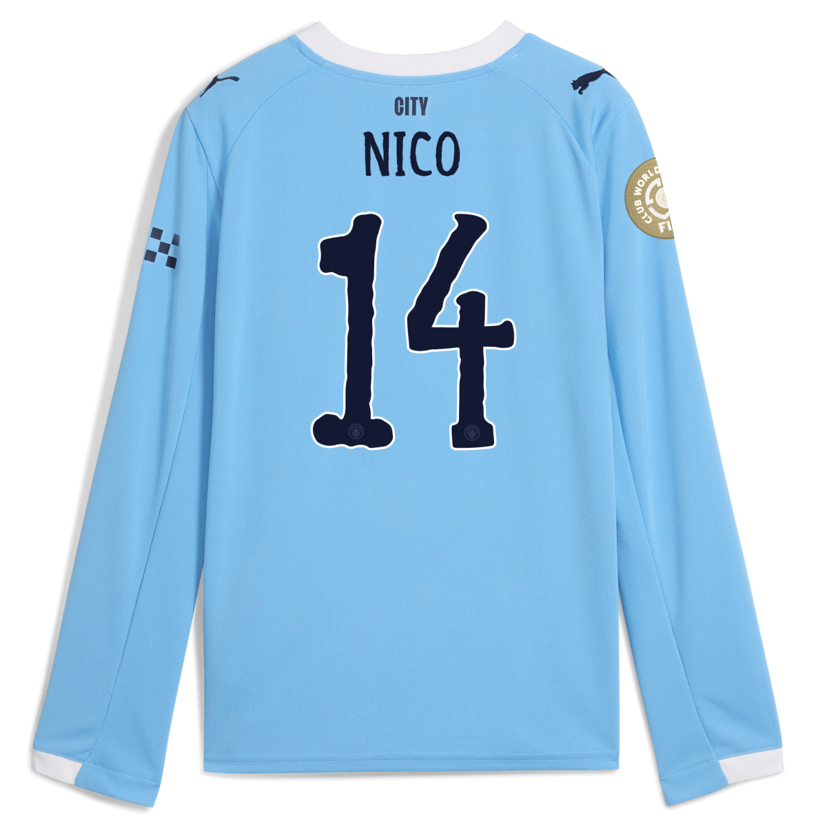 Manchester City kids manchester city kidsuper club world cup home jersey 202526 long sleeve with nico 14 printing Collection - ManchesterCitystore.com