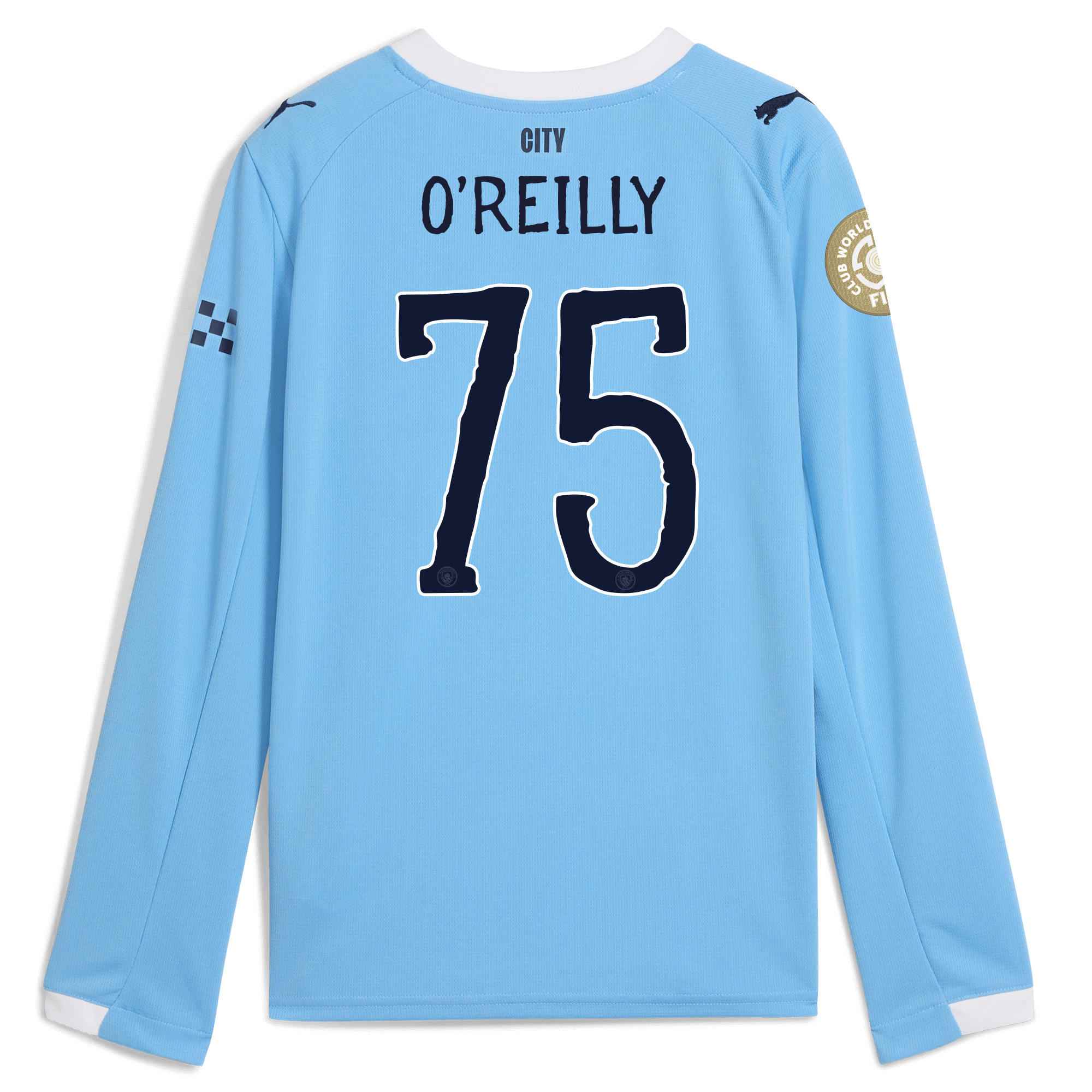 Manchester City kids manchester city kidsuper club world cup home jersey 202526 long sleeve with oreilly 75 printing Collection - ManchesterCitystore.com