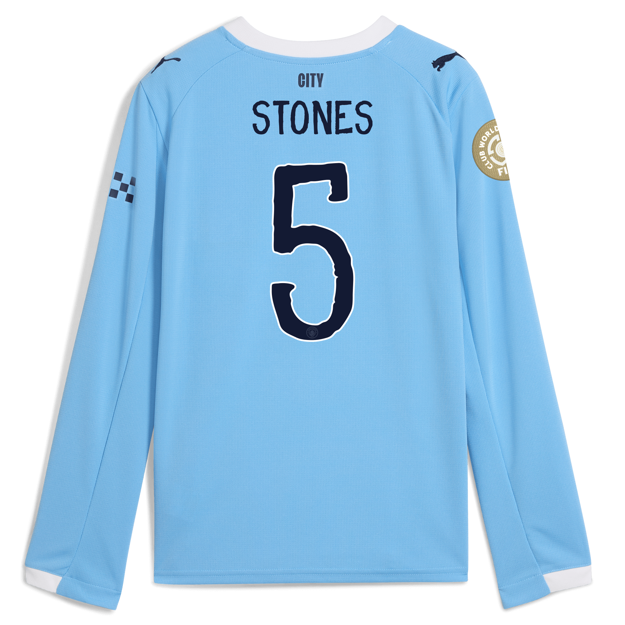 Manchester City kids manchester city kidsuper club world cup home jersey 202526 long sleeve with stones 5 printing Collection - ManchesterCitystore.com