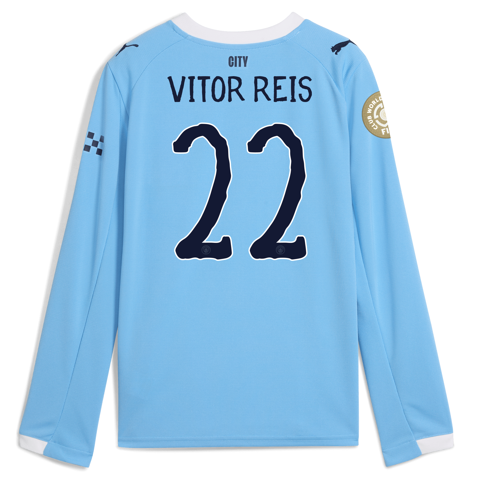 Manchester City kids manchester city kidsuper club world cup home jersey 202526 long sleeve with vitor reis 22 printing Collection - ManchesterCitystore.com