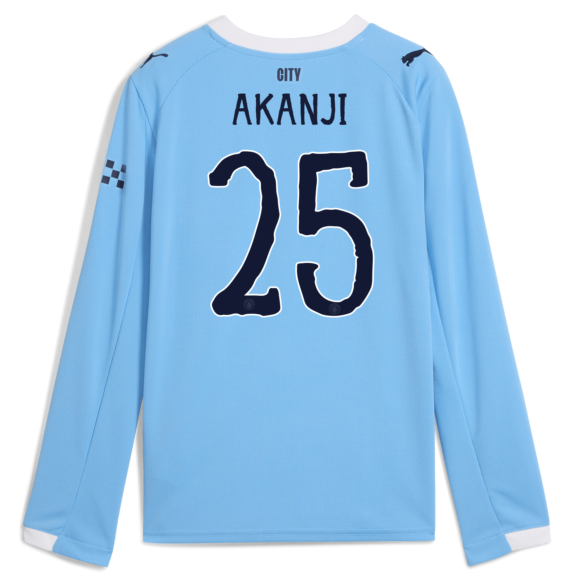 Manchester City kids manchester city kidsuper home jersey 202526 long sleeve with akanji 25 printing Collection - ManchesterCitystore.com