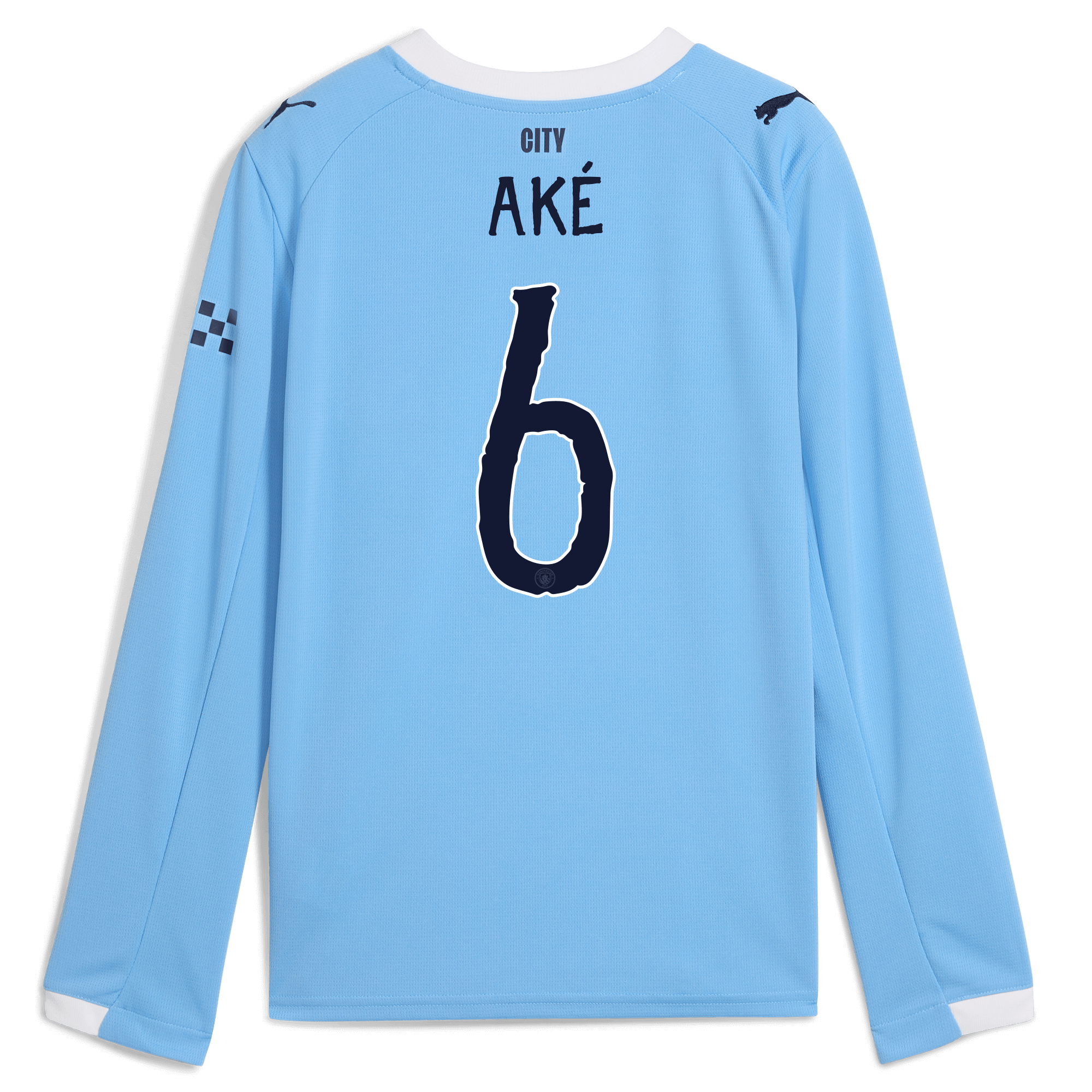 Manchester City kids manchester city kidsuper home jersey 202526 long sleeve with ake 6 printing Collection - ManchesterCitystore.com