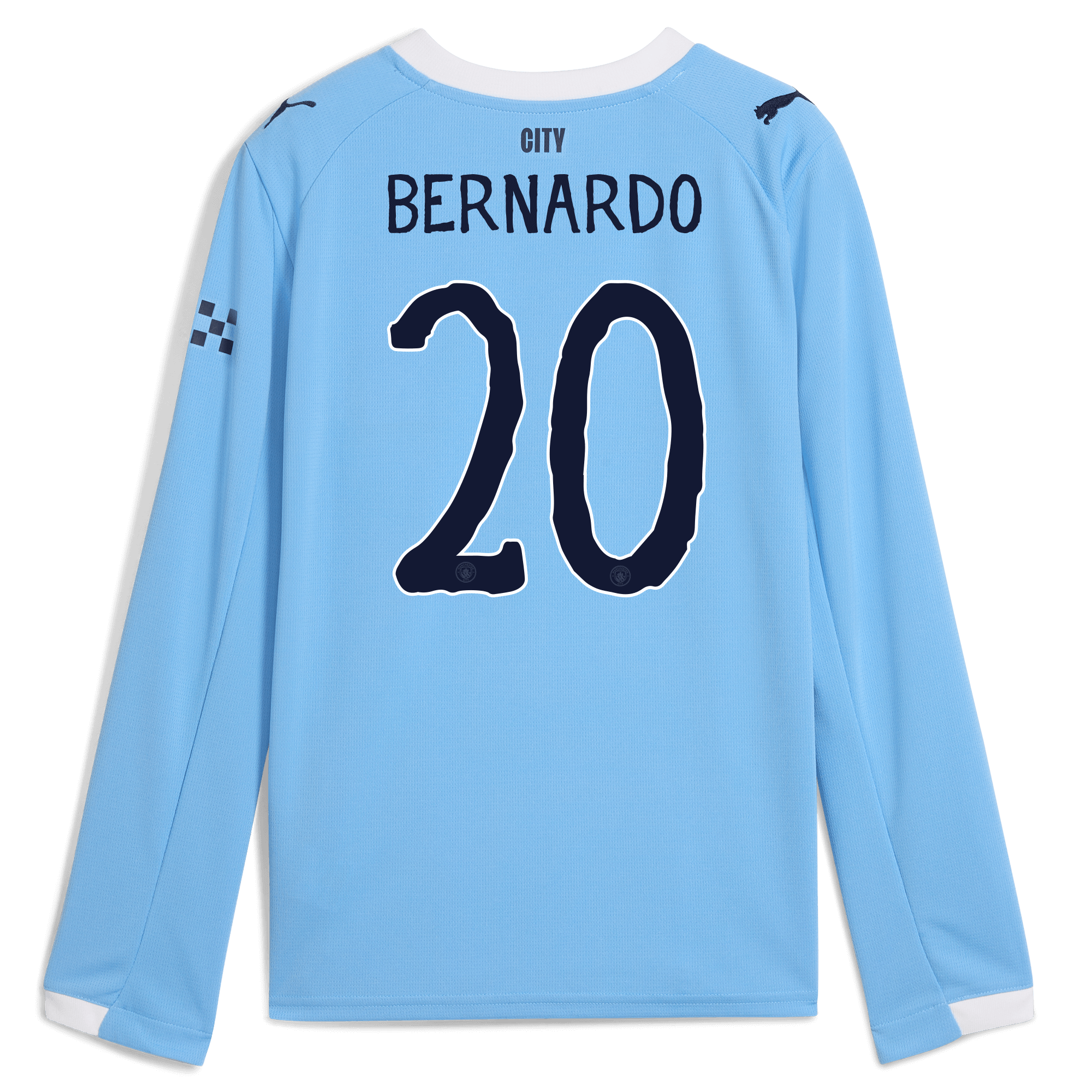 Manchester City kids manchester city kidsuper home jersey 202526 long sleeve with bernardo 20 printing Collection - ManchesterCitystore.com