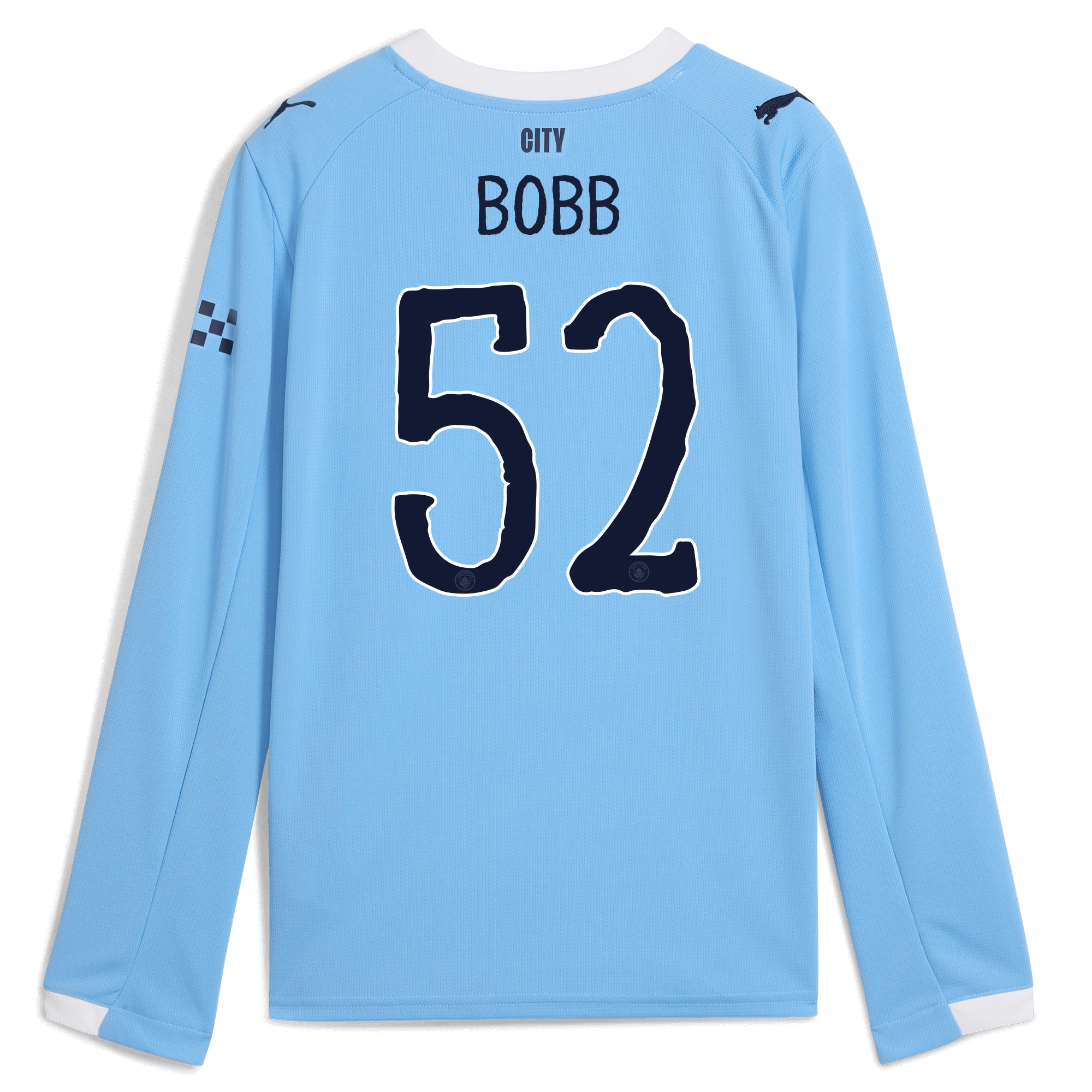 Manchester City kids manchester city kidsuper home jersey 202526 long sleeve with bobb 52 printing Collection - ManchesterCitystore.com