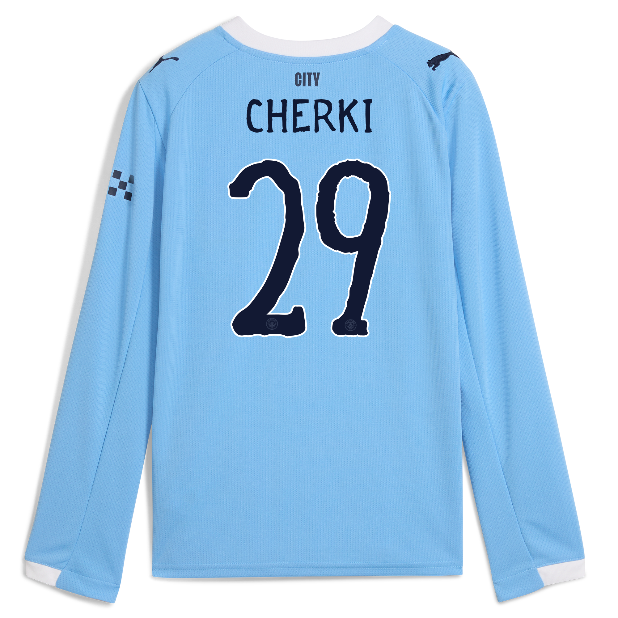 Manchester City kids manchester city kidsuper home jersey 202526 long sleeve with cherki 29 printing Collection - ManchesterCitystore.com