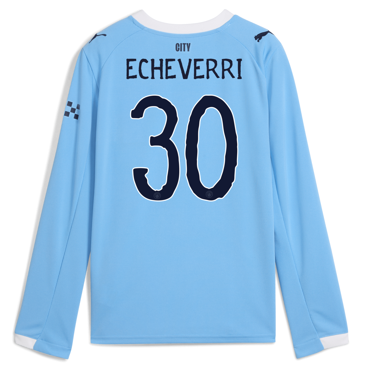Manchester City kids manchester city kidsuper home jersey 202526 long sleeve with echeverri 30 printing Collection - ManchesterCitystore.com