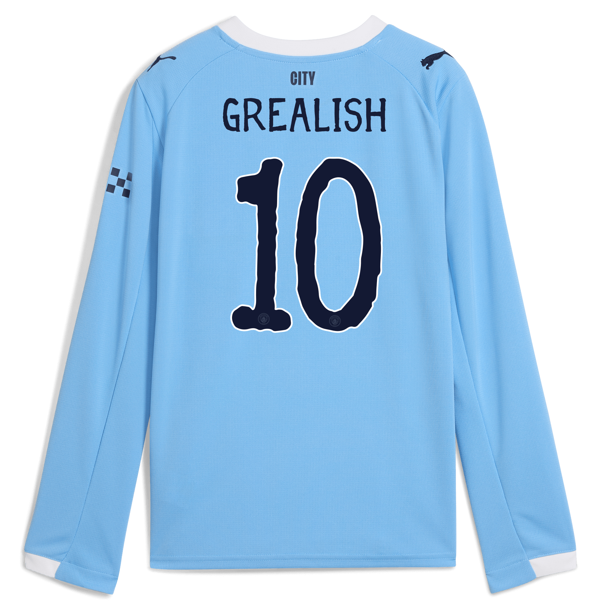 Manchester City kids manchester city kidsuper home jersey 202526 long sleeve with grealish 10 printing Collection - ManchesterCitystore.com
