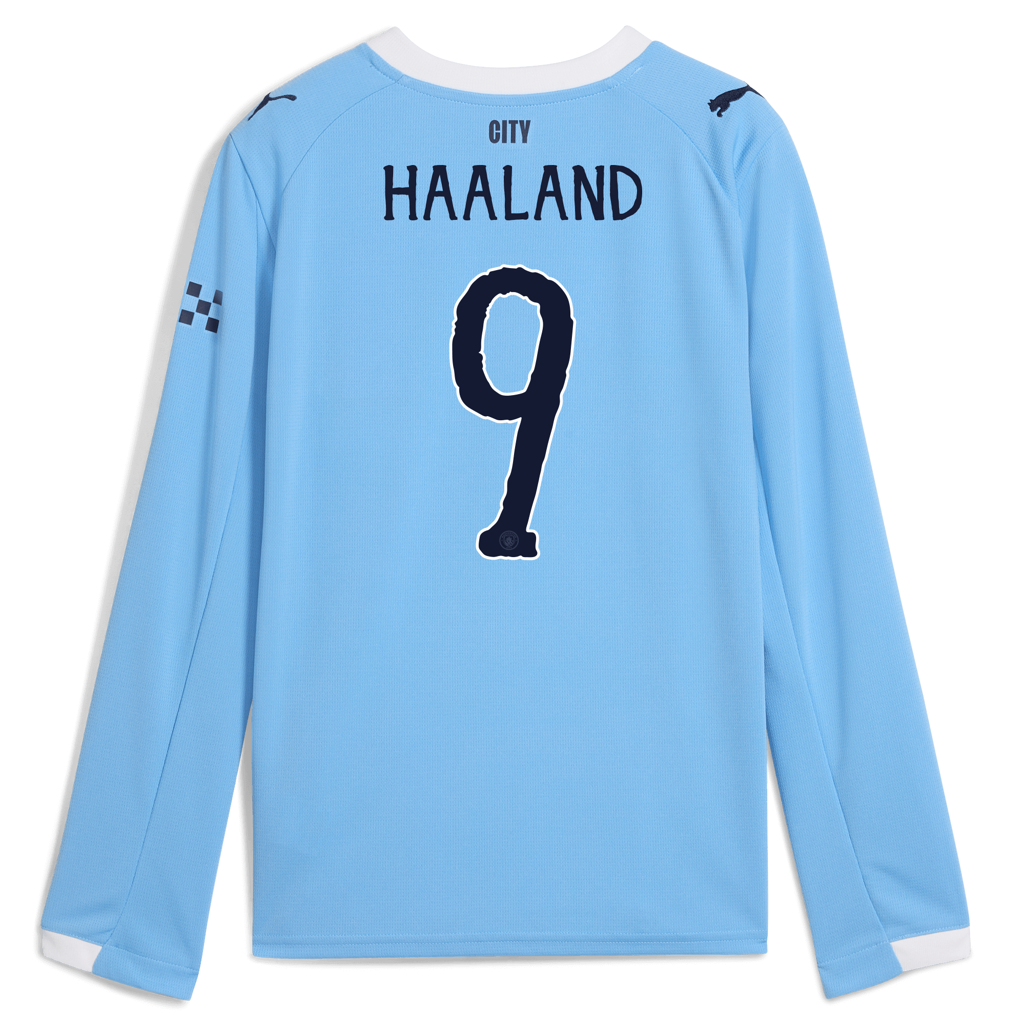 Manchester City kids manchester city kidsuper home jersey 202526 long sleeve with haaland 9 printing Collection - ManchesterCitystore.com