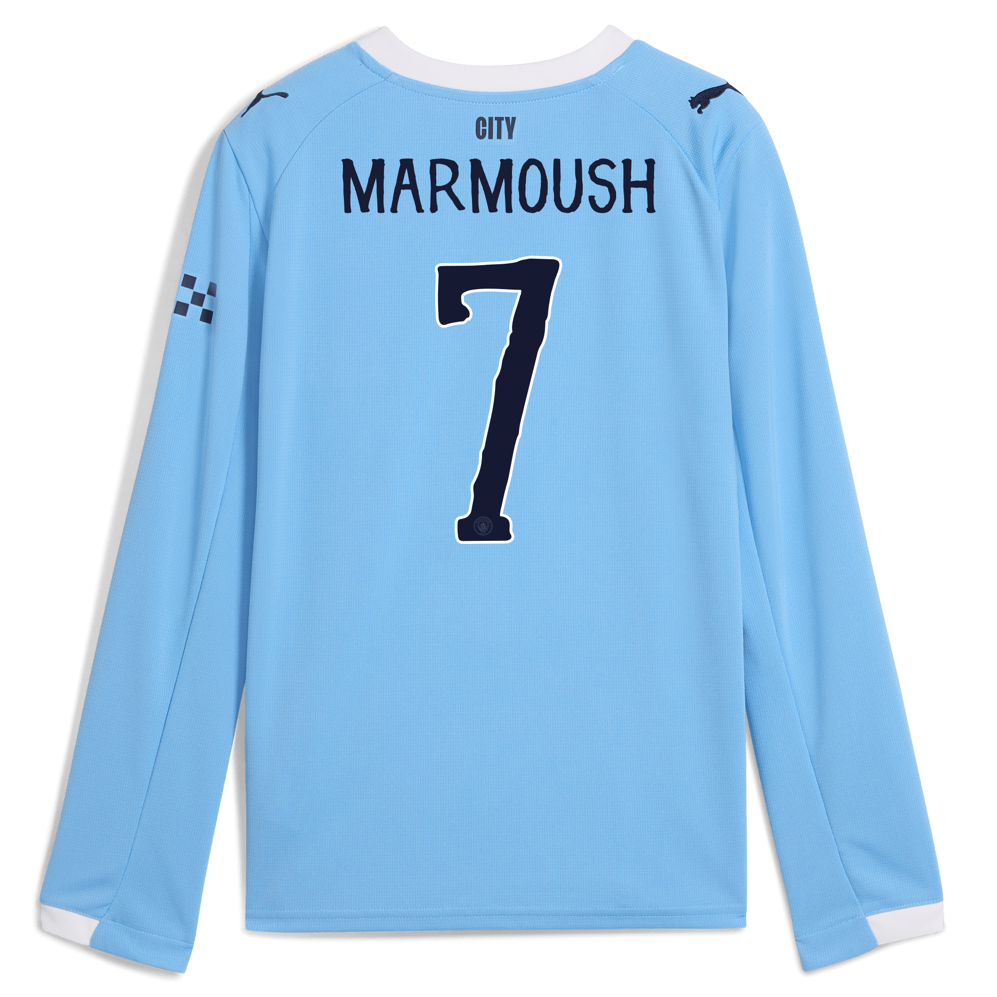 Manchester City kids manchester city kidsuper home jersey 202526 long sleeve with marmoush 7 printing Collection - ManchesterCitystore.com
