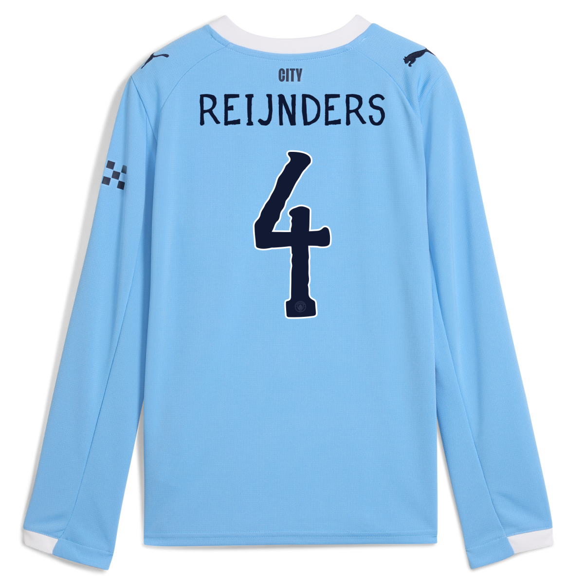 Manchester City kids manchester city kidsuper home jersey 202526 long sleeve with reijnders 4 printing Collection - ManchesterCitystore.com