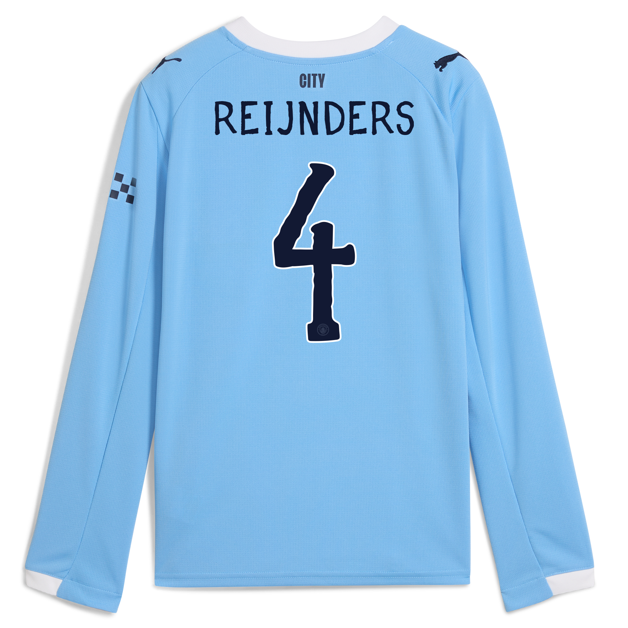 Manchester City kids manchester city kidsuper home jersey 202526 long sleeve with reijnders 4 printing Collection - ManchesterCitystore.com