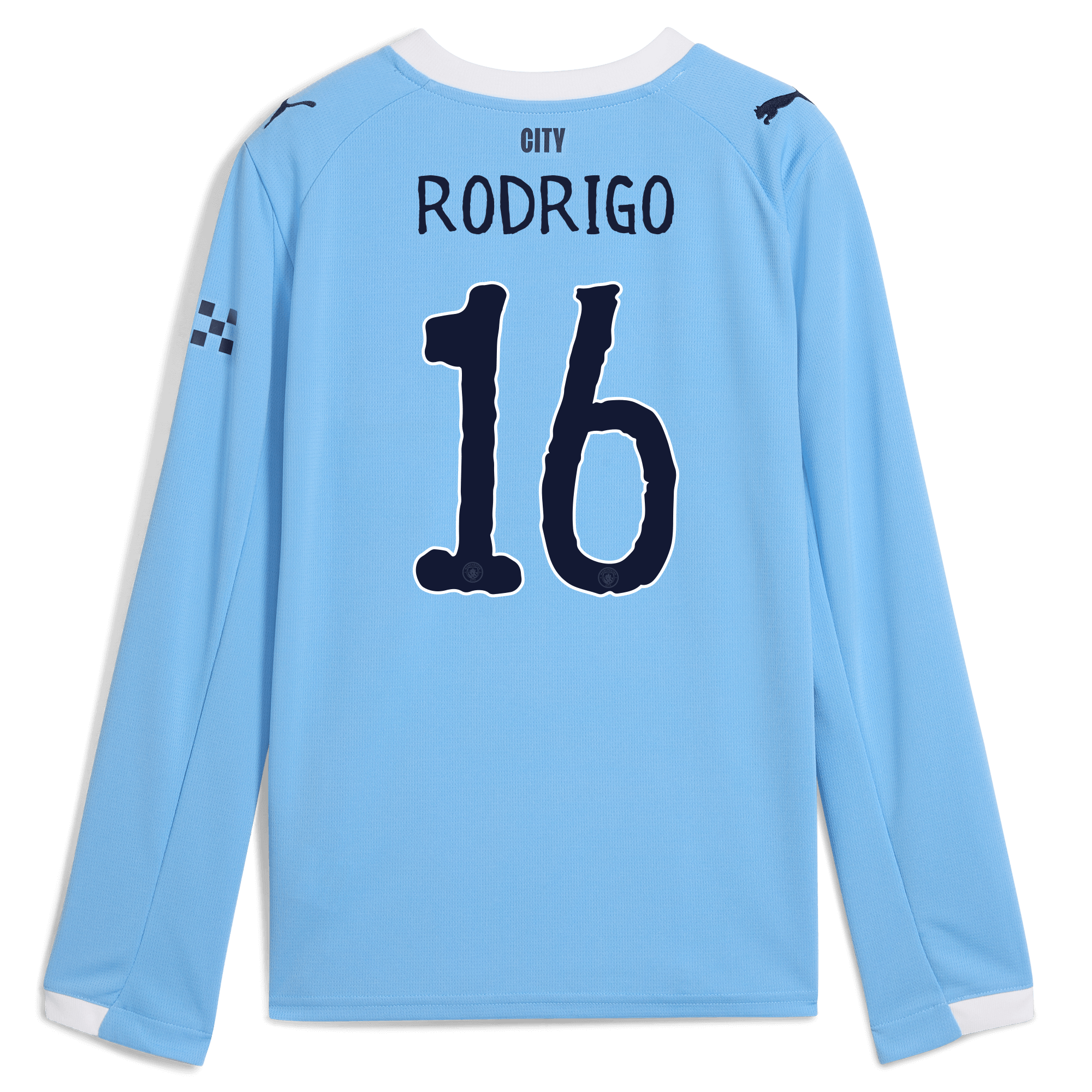 Manchester City kids manchester city kidsuper home jersey 202526 long sleeve with rodrigo 16 printing Collection - ManchesterCitystore.com