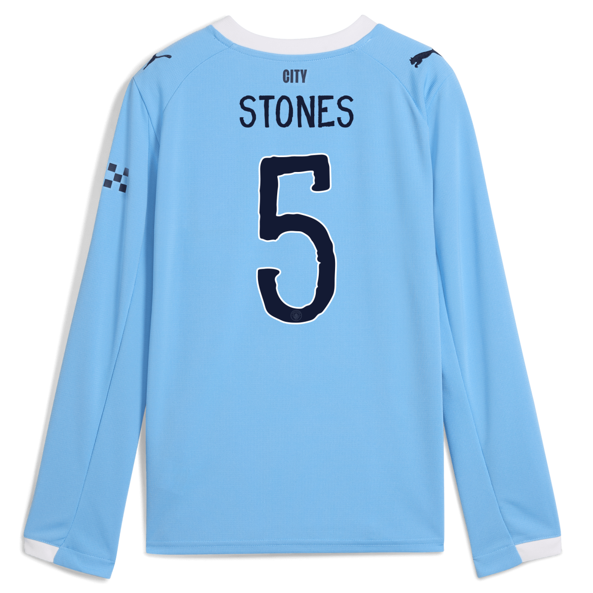 Manchester City kids manchester city kidsuper home jersey 202526 long sleeve with stones 5 printing Collection - ManchesterCitystore.com