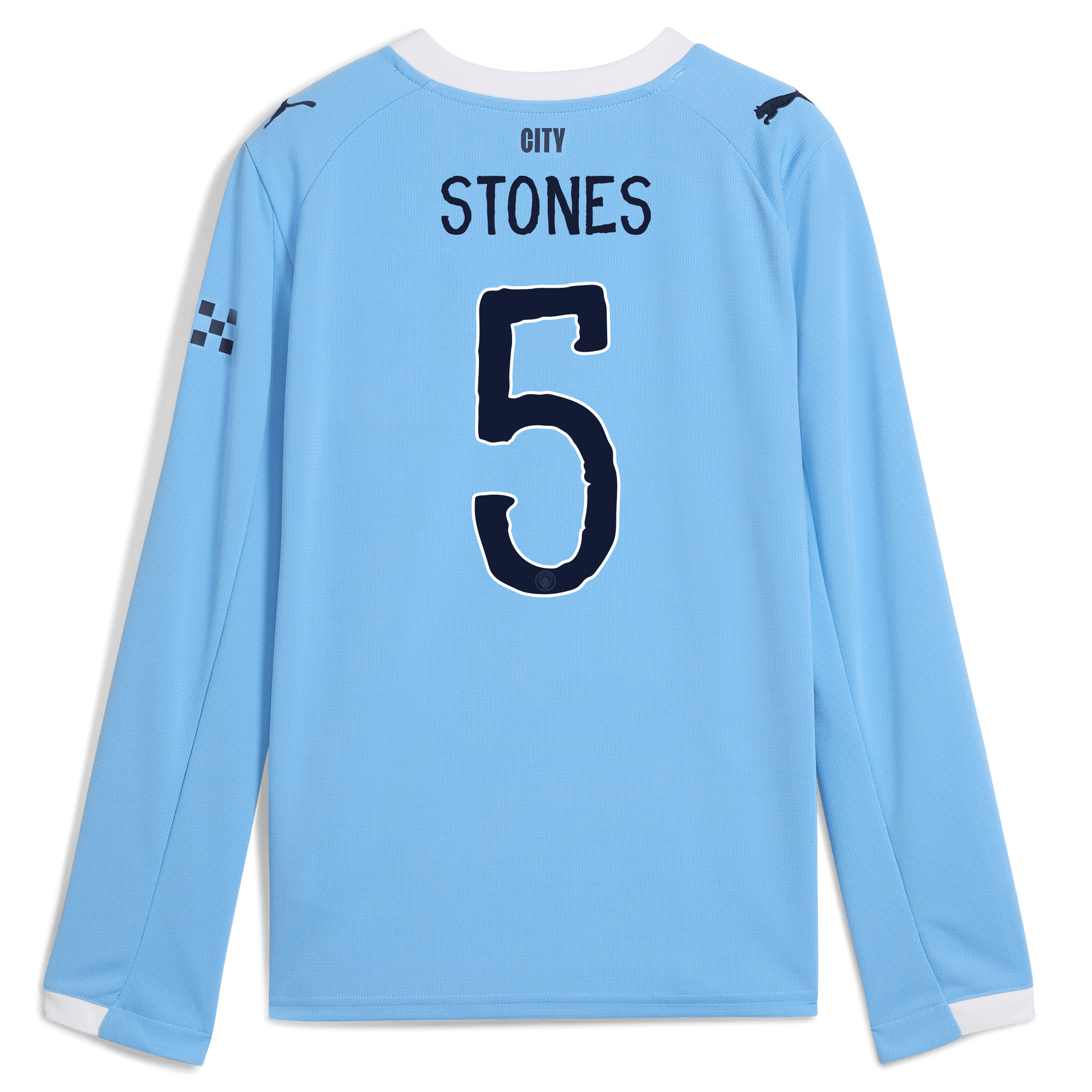 Manchester City kids manchester city kidsuper home jersey 202526 long sleeve with stones 5 printing Collection - ManchesterCitystore.com