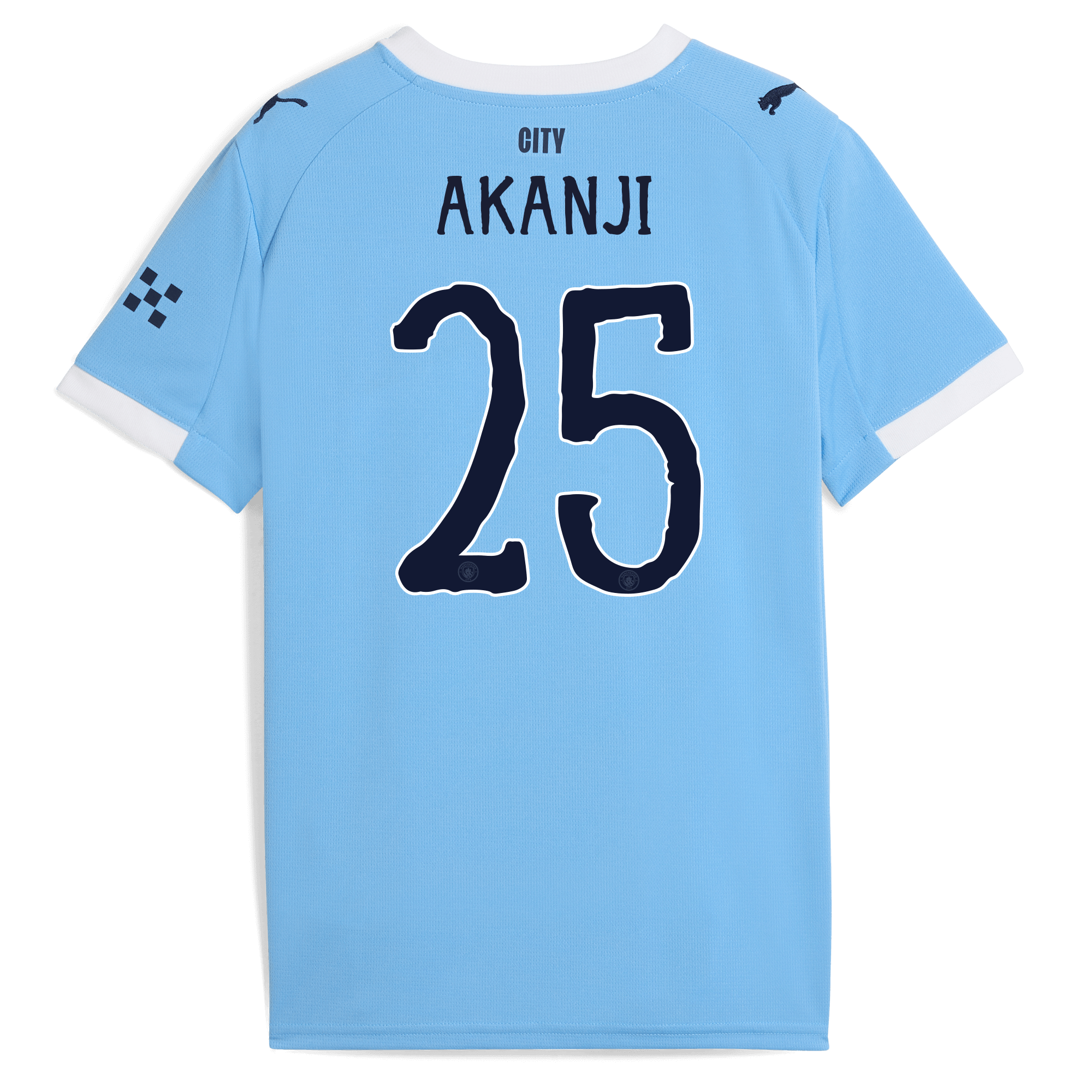 Manchester City kids manchester city kidsuper home jersey 202526 with akanji 25 printing Collection - ManchesterCitystore.com