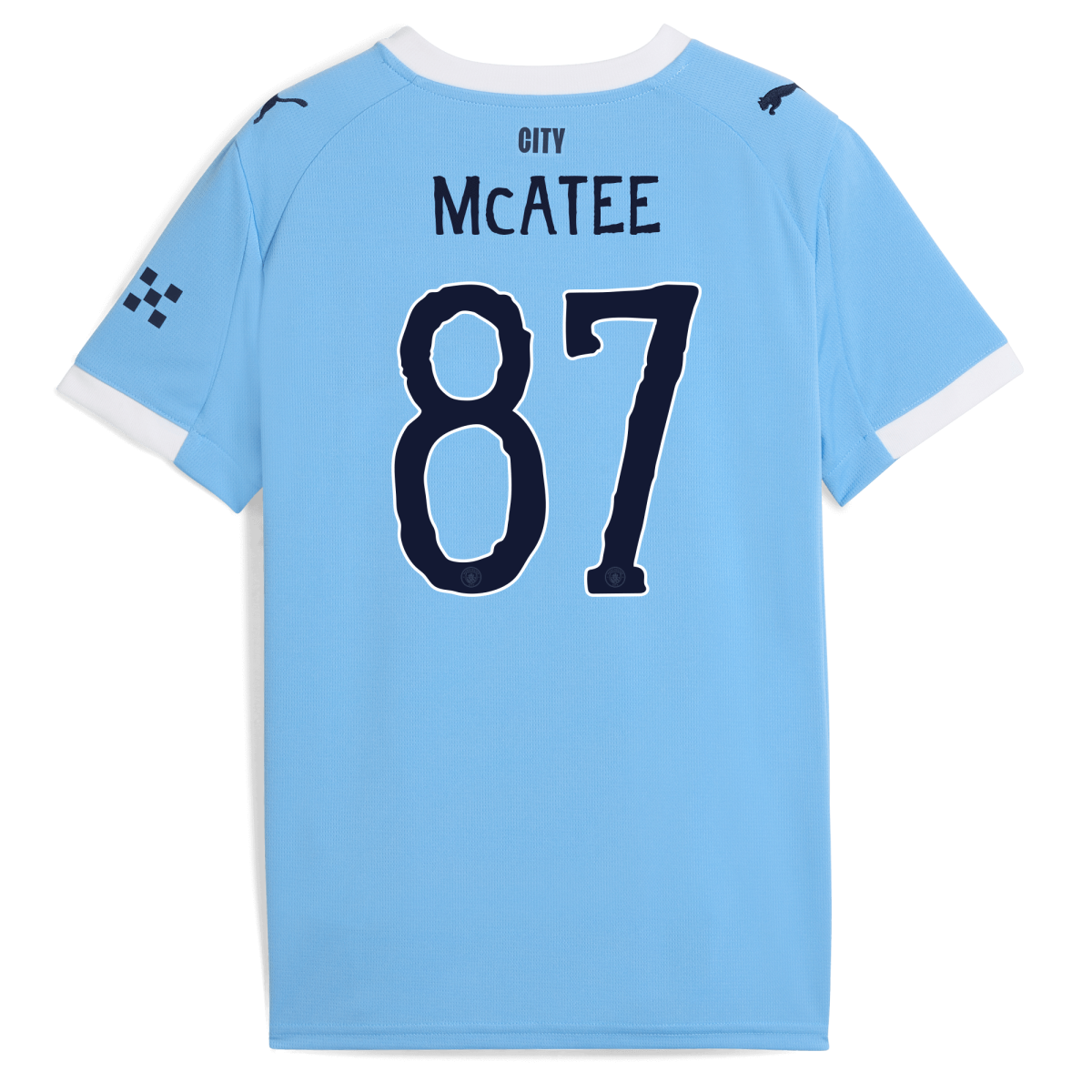 Manchester City kids manchester city kidsuper home jersey 202526 with mcatee 87 printing Collection - ManchesterCitystore.com