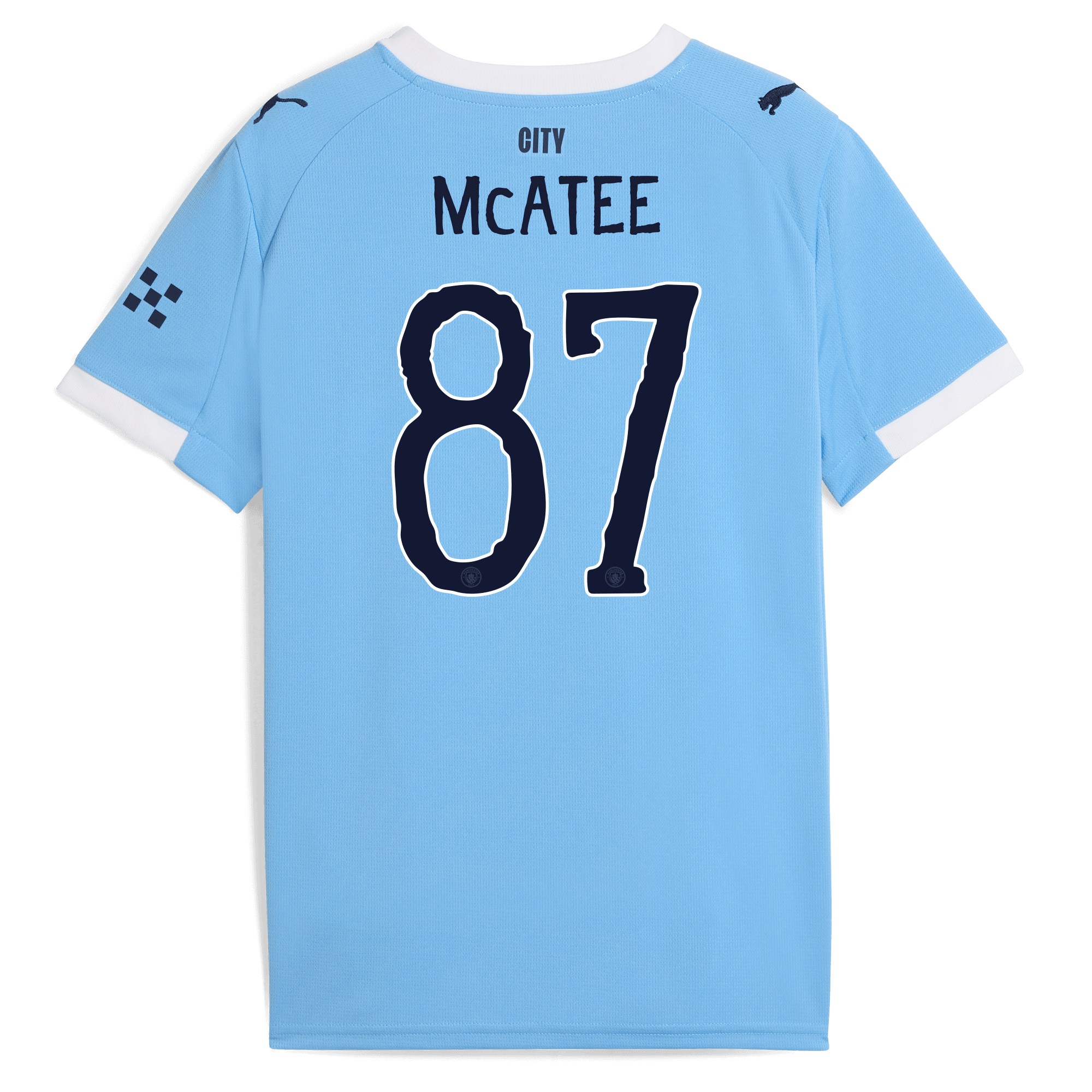 Manchester City kids manchester city kidsuper home jersey 202526 with mcatee 87 printing Collection - ManchesterCitystore.com