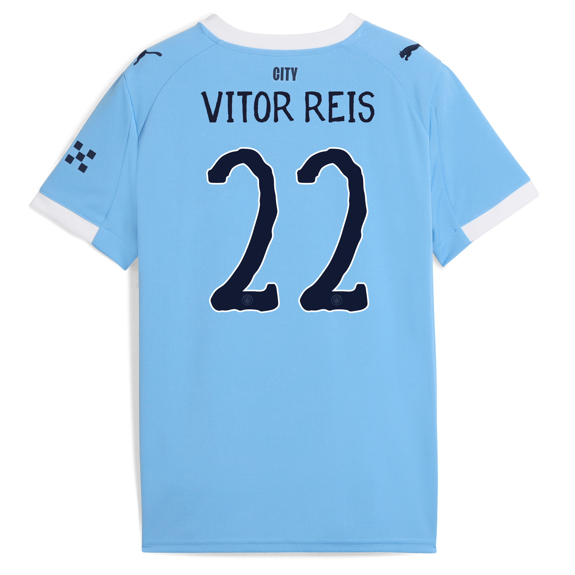Manchester City kids manchester city kidsuper home jersey 202526 with vitor reis 22 printing Collection - ManchesterCitystore.com