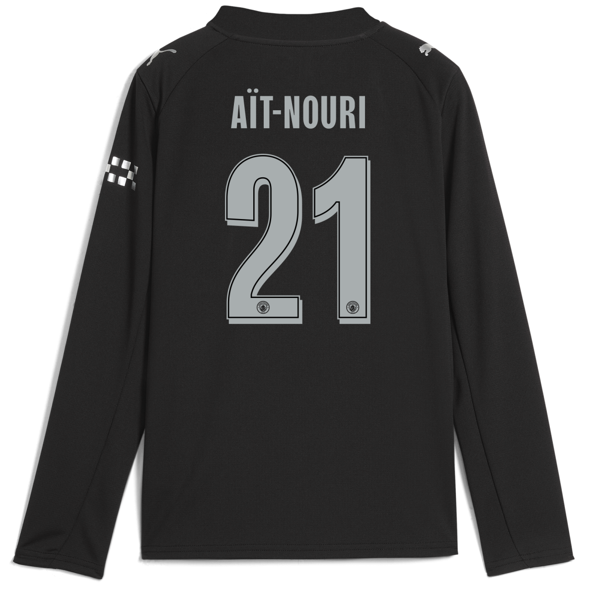 Manchester City kids manchester city man city away jersey 202526 long sleeve with ait-nouri 21 printing Collection - ManchesterCitystore.com