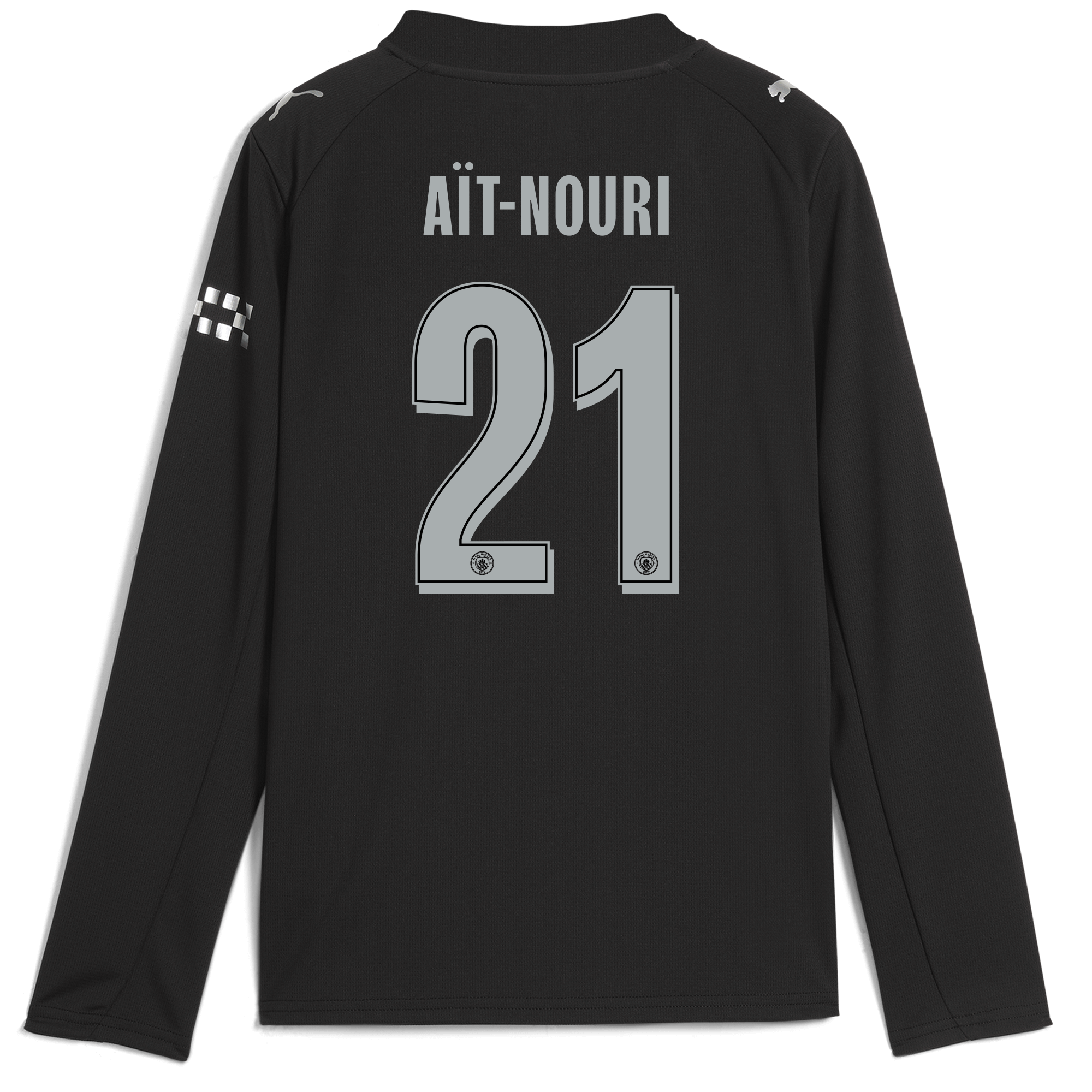 Manchester City kids manchester city man city away jersey 202526 long sleeve with ait-nouri 21 printing Collection - ManchesterCitystore.com