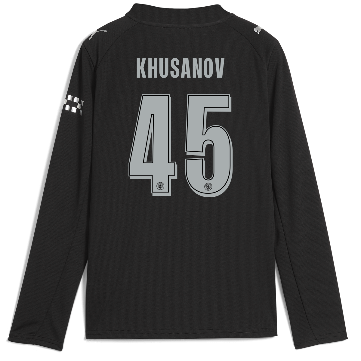 Manchester City kids manchester city man city away jersey 202526 long sleeve with khusanov 45 printing Collection - ManchesterCitystore.com