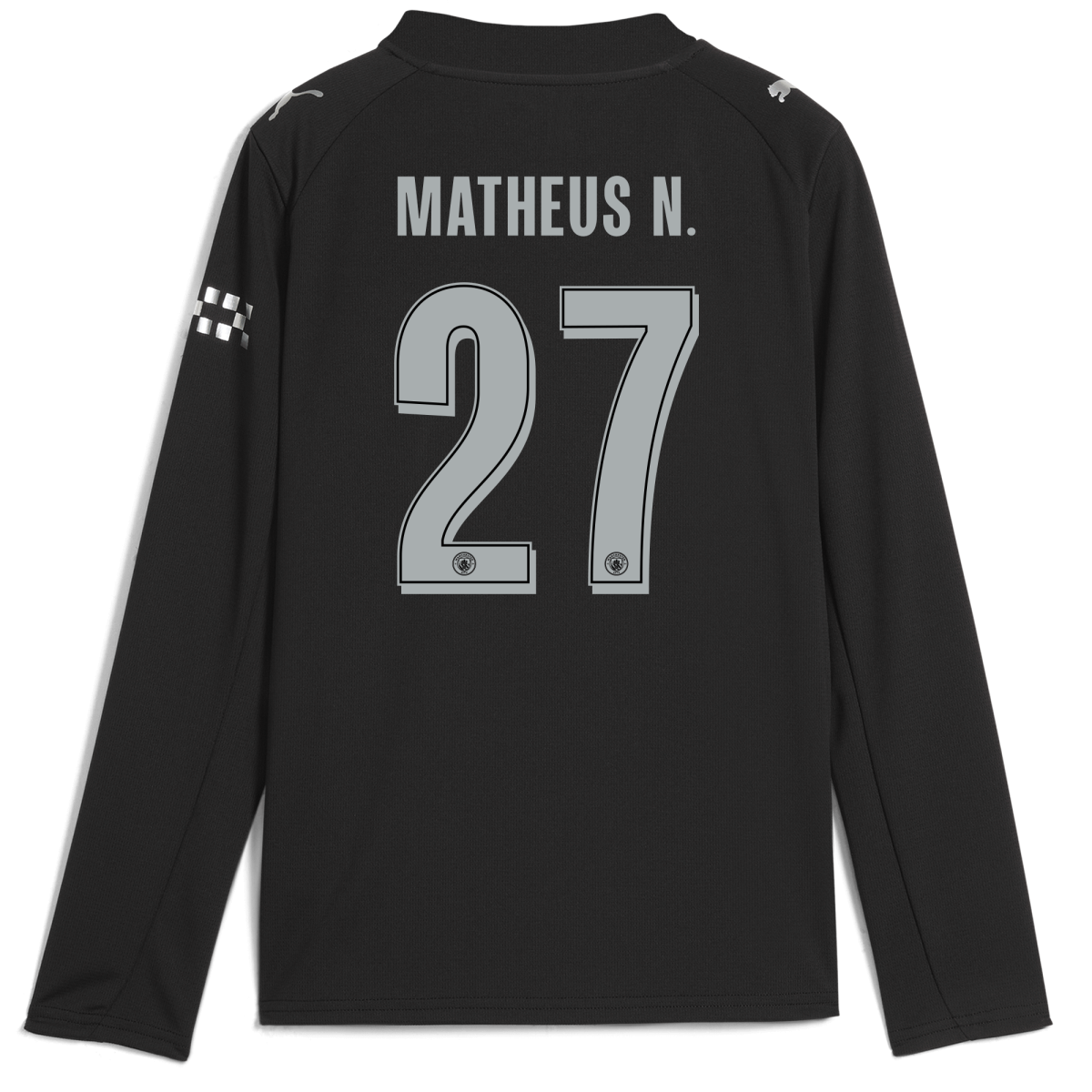 Manchester City kids manchester city man city away jersey 202526 long sleeve with matheus n. 27 printing Collection - ManchesterCitystore.com