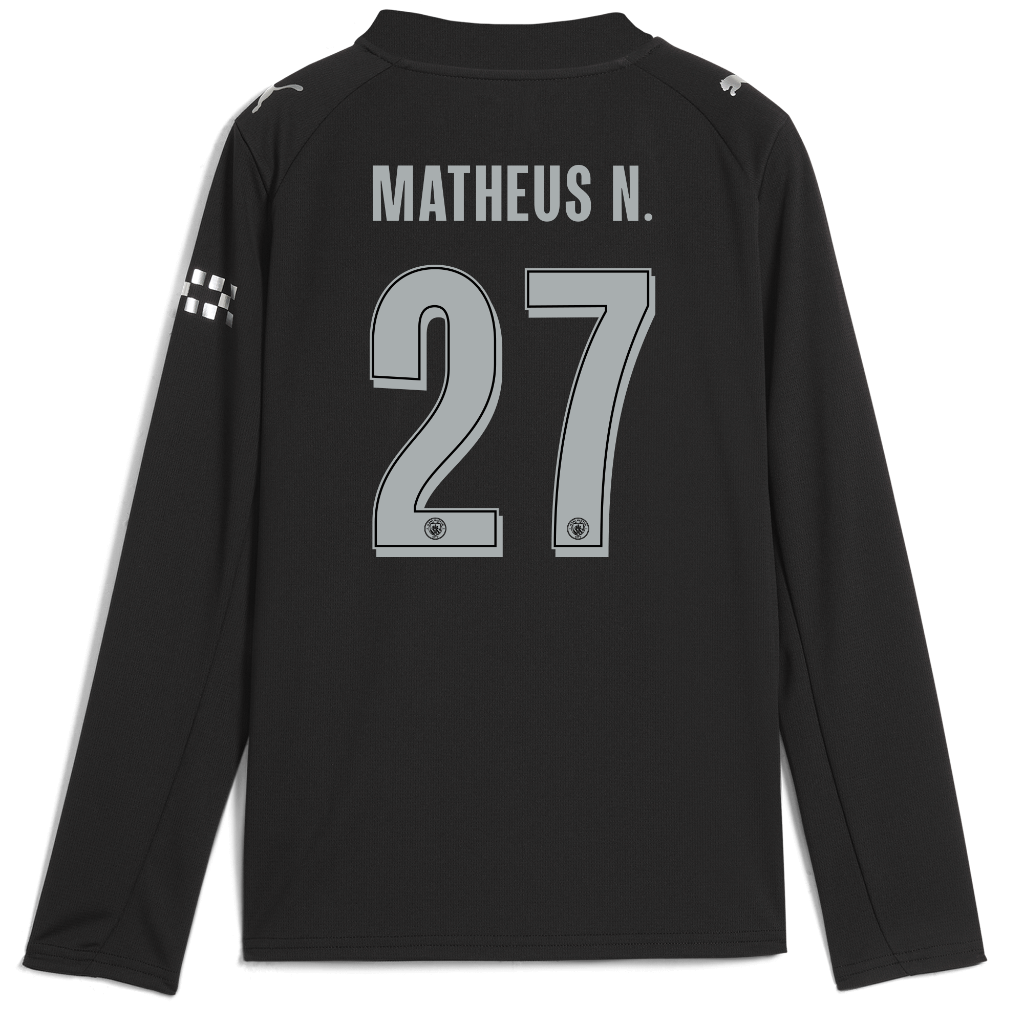 Manchester City kids manchester city man city away jersey 202526 long sleeve with matheus n. 27 printing Collection - ManchesterCitystore.com