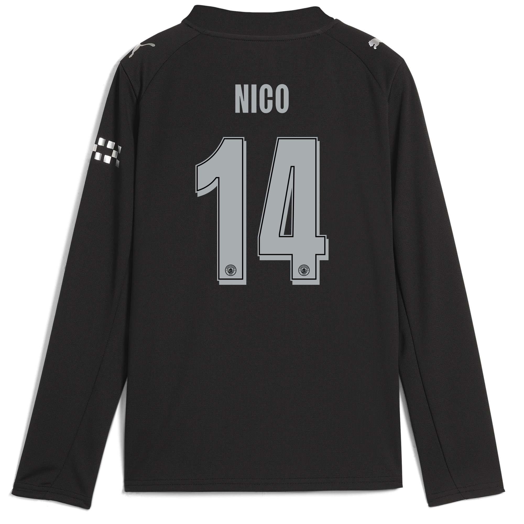 Manchester City kids manchester city man city away jersey 202526 long sleeve with nico 14 printing Collection - ManchesterCitystore.com