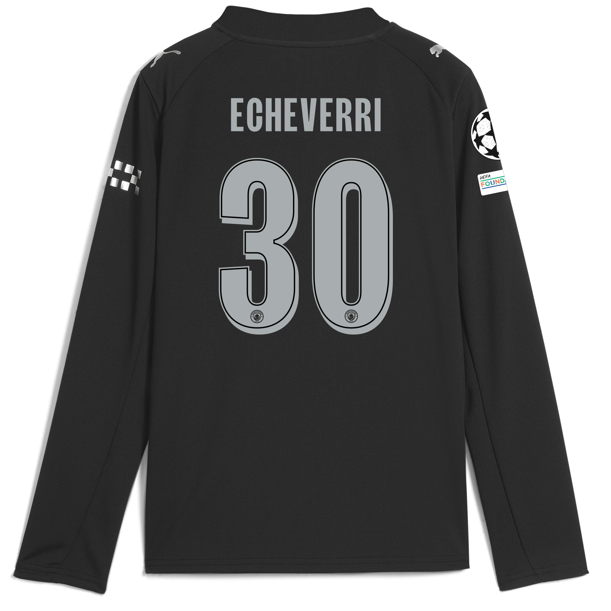 Manchester City kids manchester city man city champions league away jersey 202526 long sleeve with echeverri 30 printing Collection - ManchesterCitystore.com