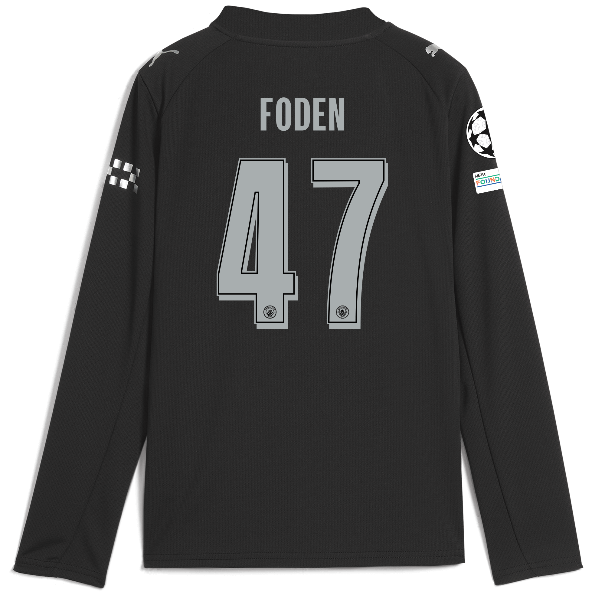 Manchester City kids manchester city man city champions league away jersey 202526 long sleeve with foden 47 printing Collection - ManchesterCitystore.com