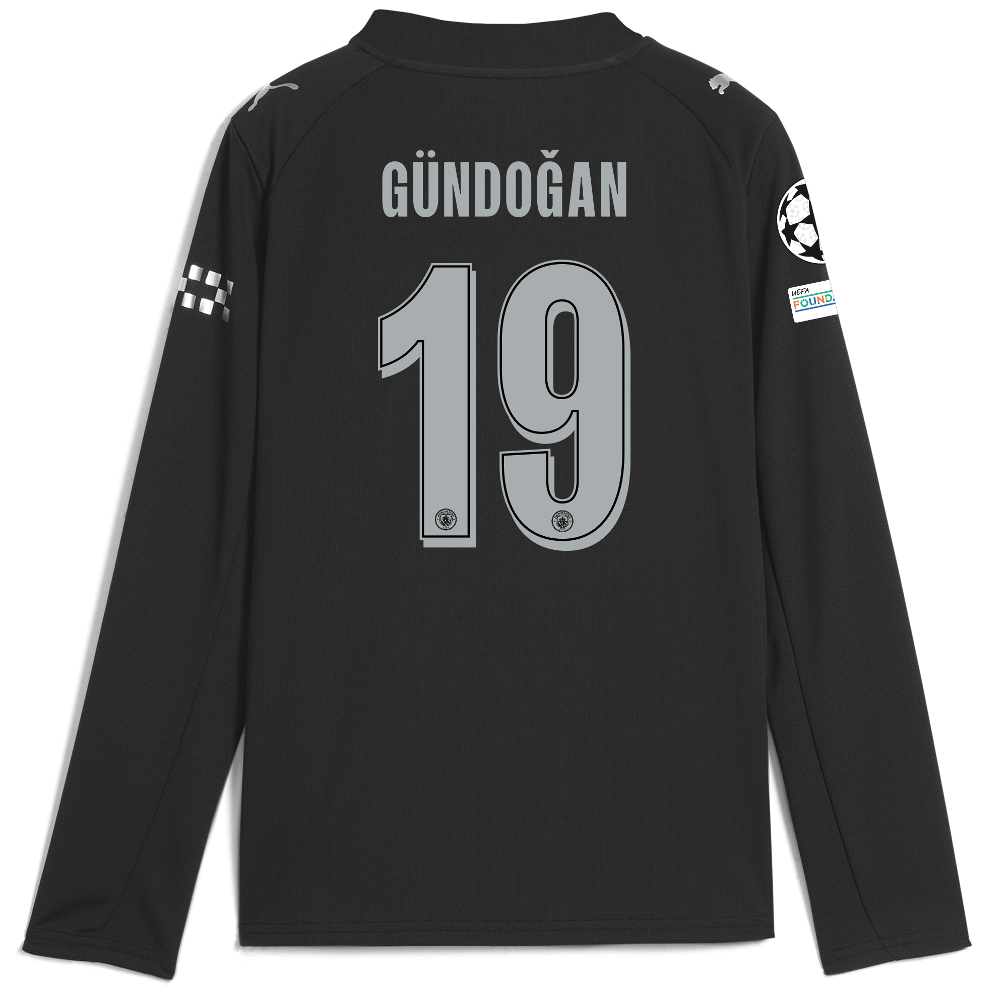 Manchester City kids manchester city man city champions league away jersey 202526 long sleeve with gundogan 19 printing Collection - ManchesterCitystore.com