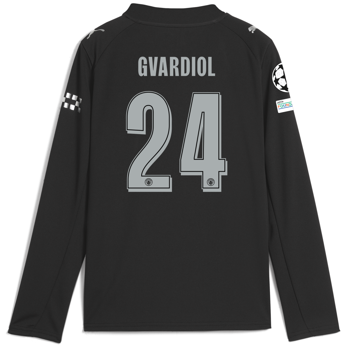 Manchester City kids manchester city man city champions league away jersey 202526 long sleeve with gvardiol 24 printing Collection - ManchesterCitystore.com