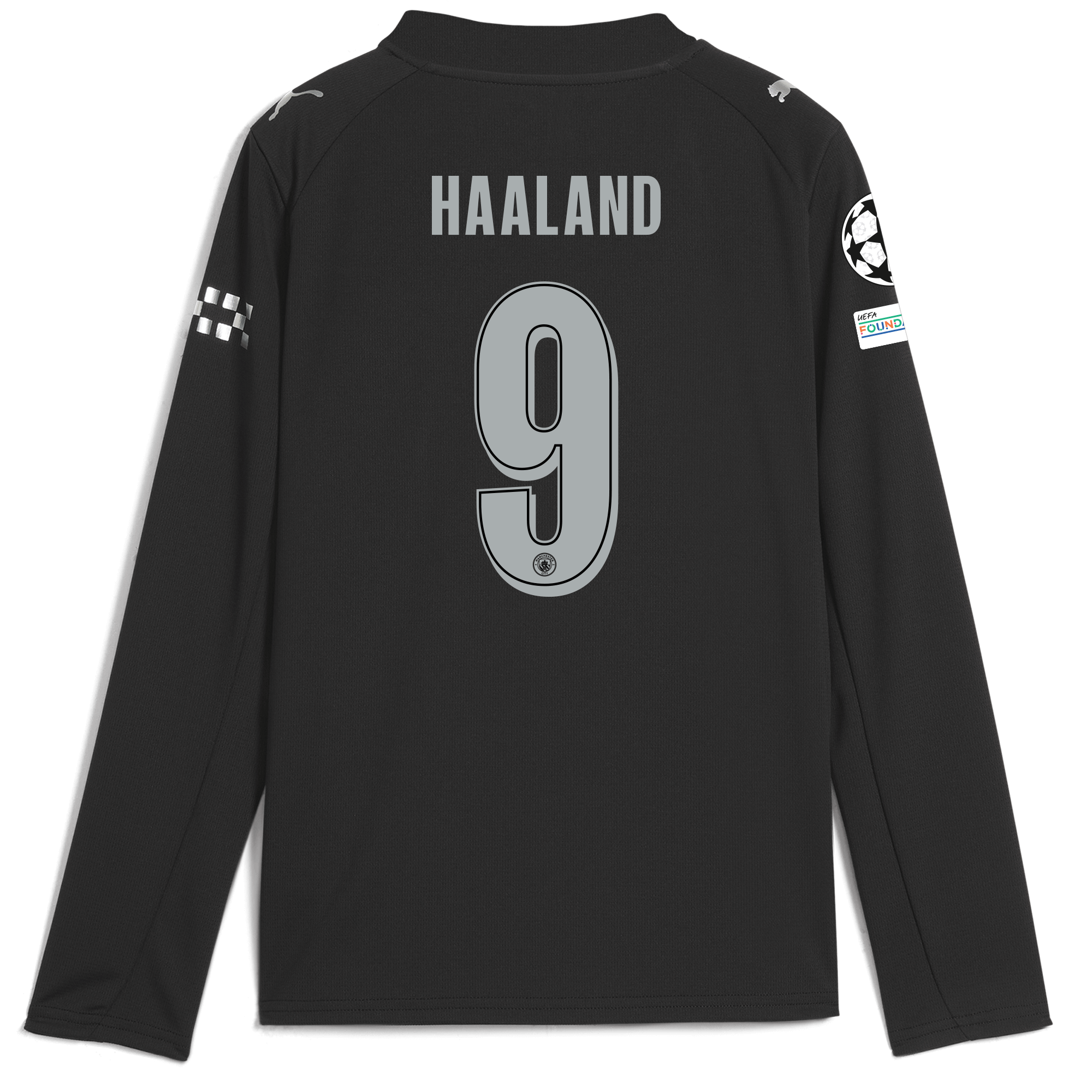 Manchester City kids manchester city man city champions league away jersey 202526 long sleeve with haaland 9 printing Collection - ManchesterCitystore.com