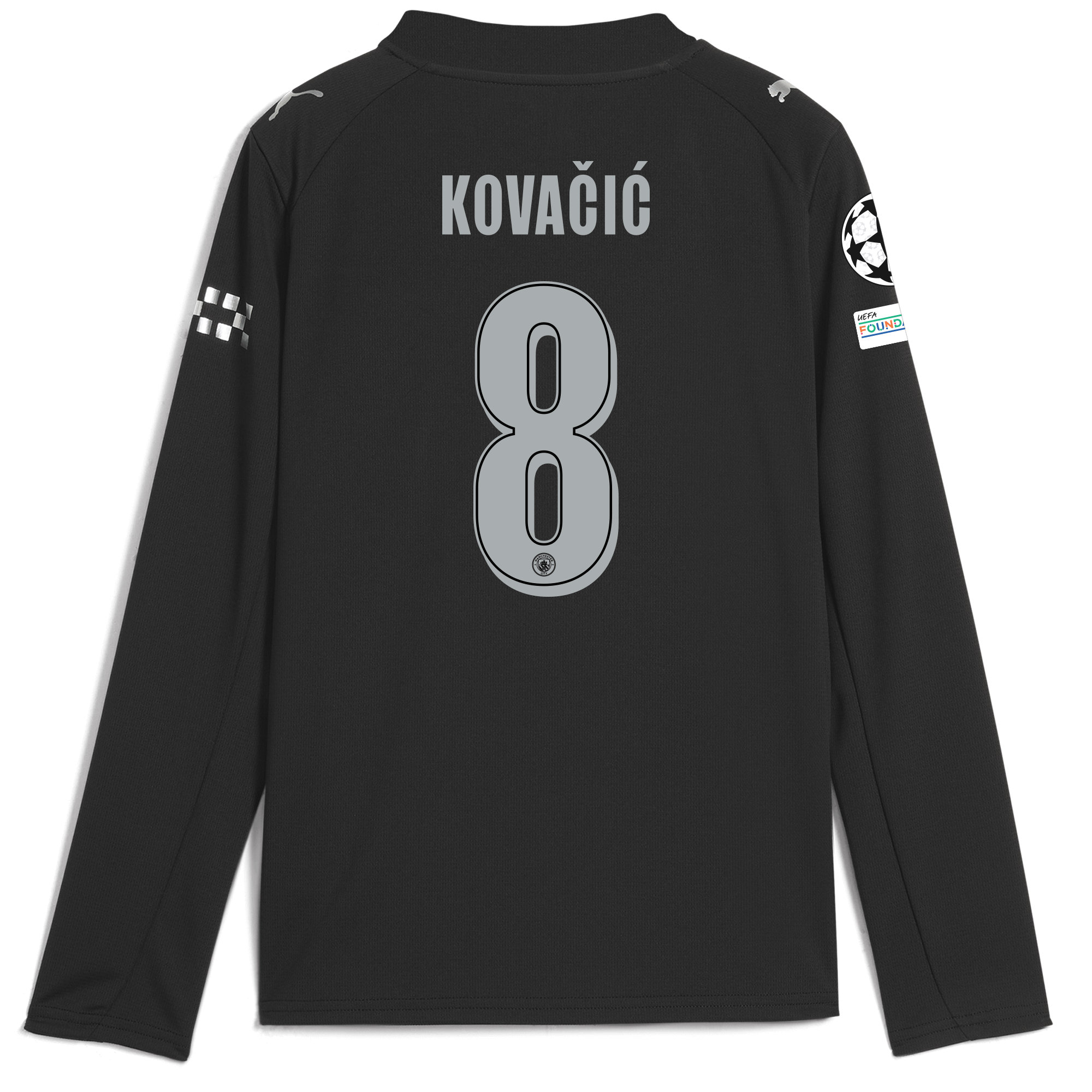 Manchester City kids manchester city man city champions league away jersey 202526 long sleeve with kovacic 8 printing Collection - ManchesterCitystore.com