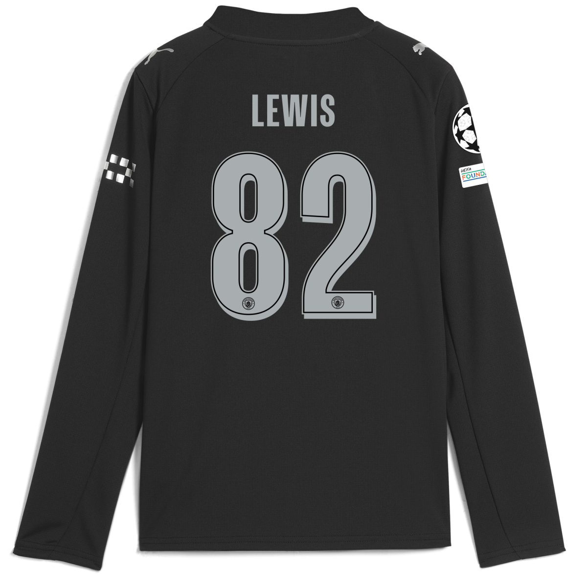 Manchester City kids manchester city man city champions league away jersey 202526 long sleeve with lewis 82 printing Collection - ManchesterCitystore.com