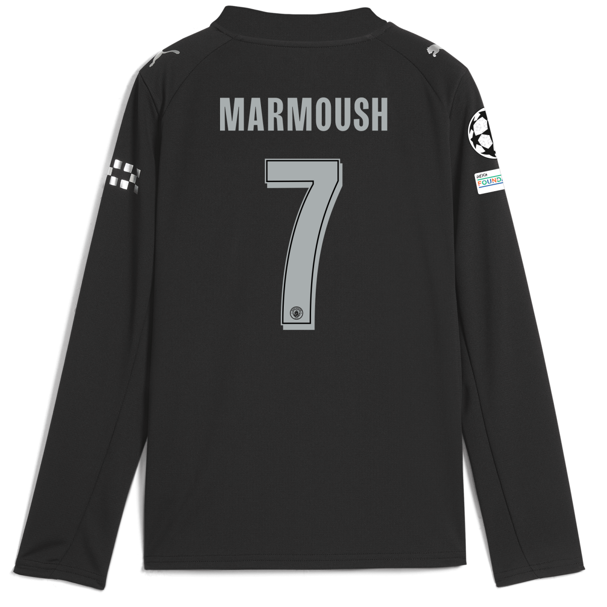 Manchester City kids manchester city man city champions league away jersey 202526 long sleeve with marmoush 7 printing Collection - ManchesterCitystore.com